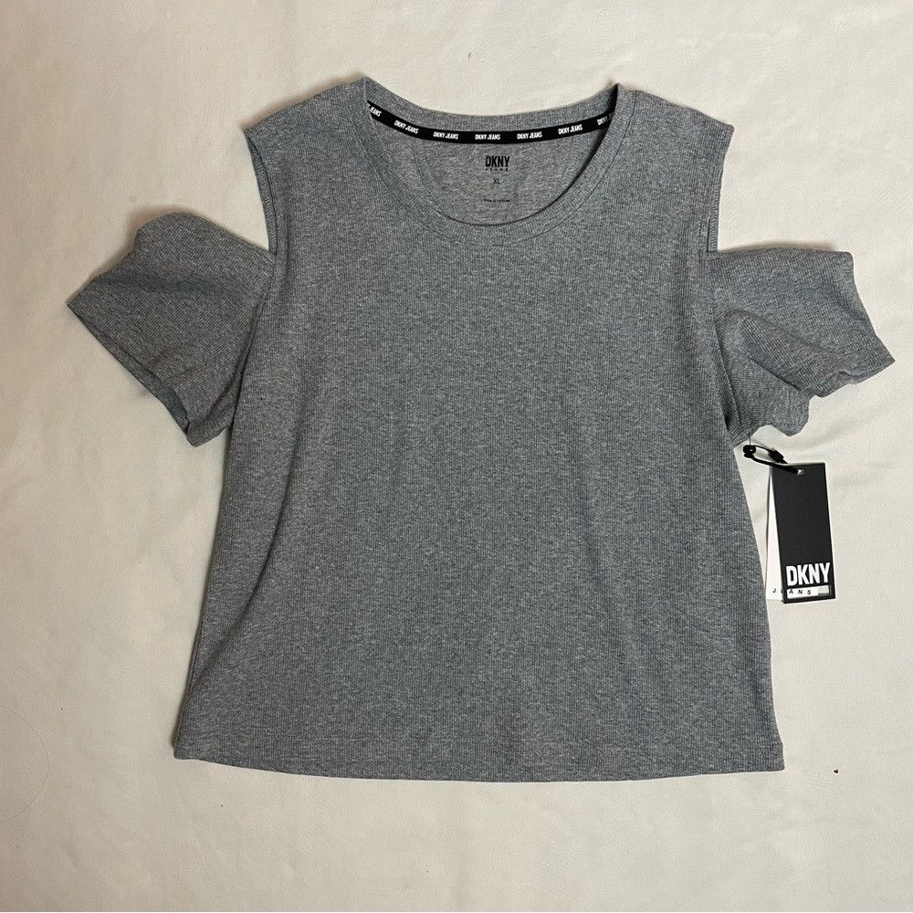 DKNY NWT New $69 DKNY Jeans Cutout Grey Top Size XL Size XL / US 12-14 / IT 48-50 - 5 Thumbnail