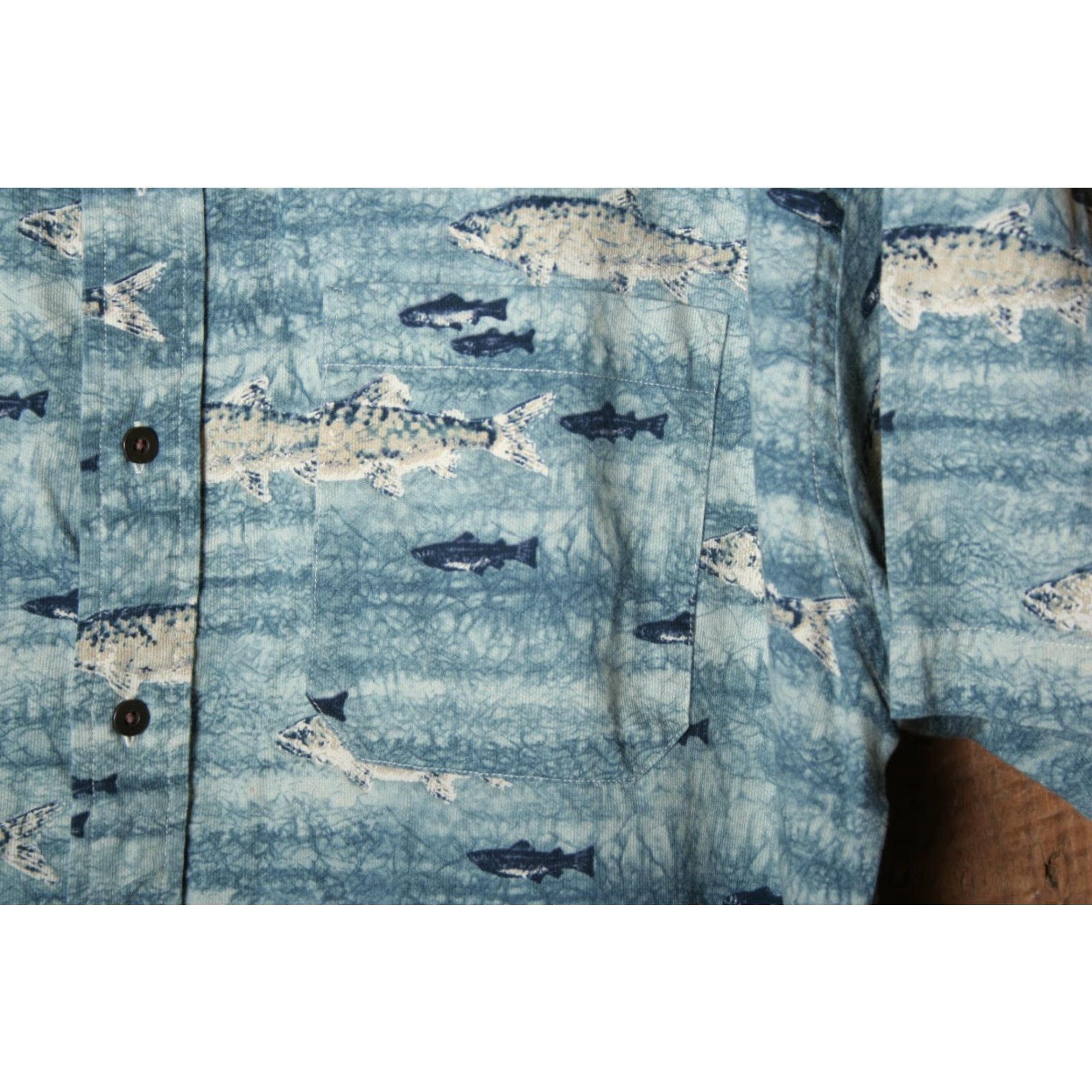 Pendleton Pendleton Blue Fish Print 100% Cotton Short Sleeve Button Front Shirt XXL Men Size US XXL / EU 58 / 5 - 4 Thumbnail