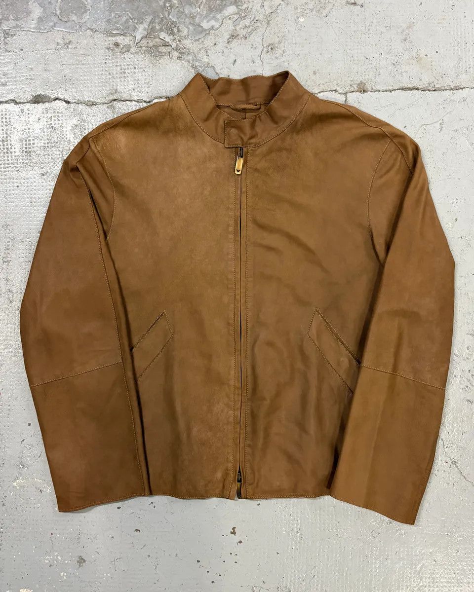 Emporio Armani SS2006 Emporio Armani Pure Brown Leather Jacket Size US S / EU 44-46 / 1 - 1 Thumbnail