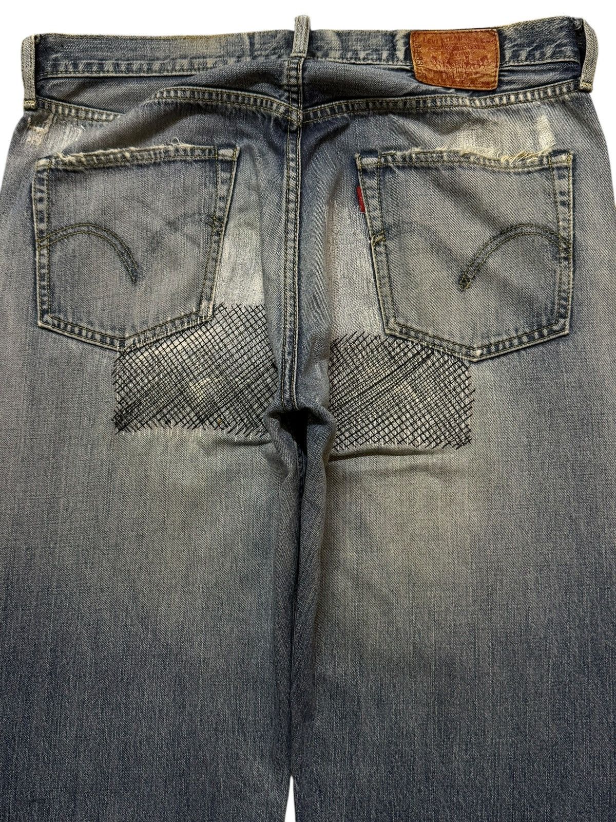 Levi's Vintage 90s Levis 503 Blue Faded Wash Wide Leg Loose Jeans Size US 34 / EU 50 - 4 Thumbnail