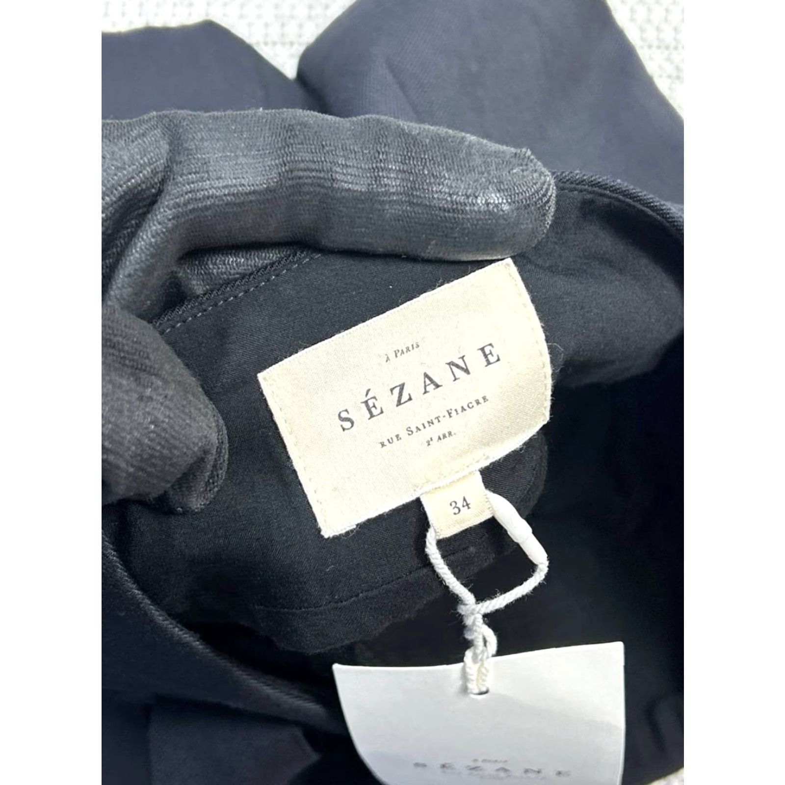 Vintage Sezane Skirt Women 2 Pencil Black Stretch Sezane Jupe Mathilde Overlap Asymmetric Pencil Skirt Size 26" / US 2 / IT 38 - 7 Thumbnail