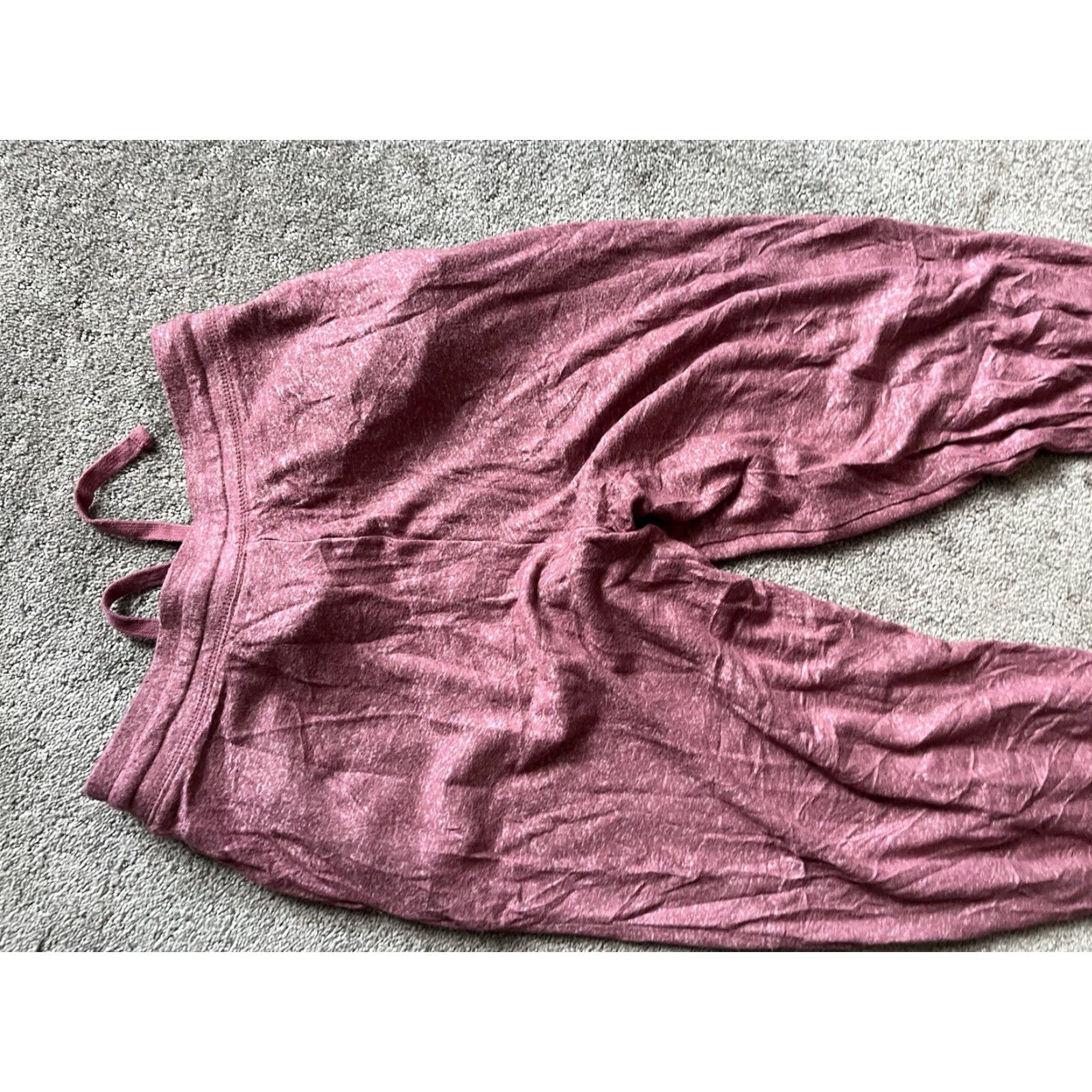 Vintage Aéropostale Women's Sweatpants Elastic Waist Drawstring Tapered Leg Size S Pink Maroon Solid Casual Regular Size 28" / US 6 / IT 42 - 4 Thumbnail