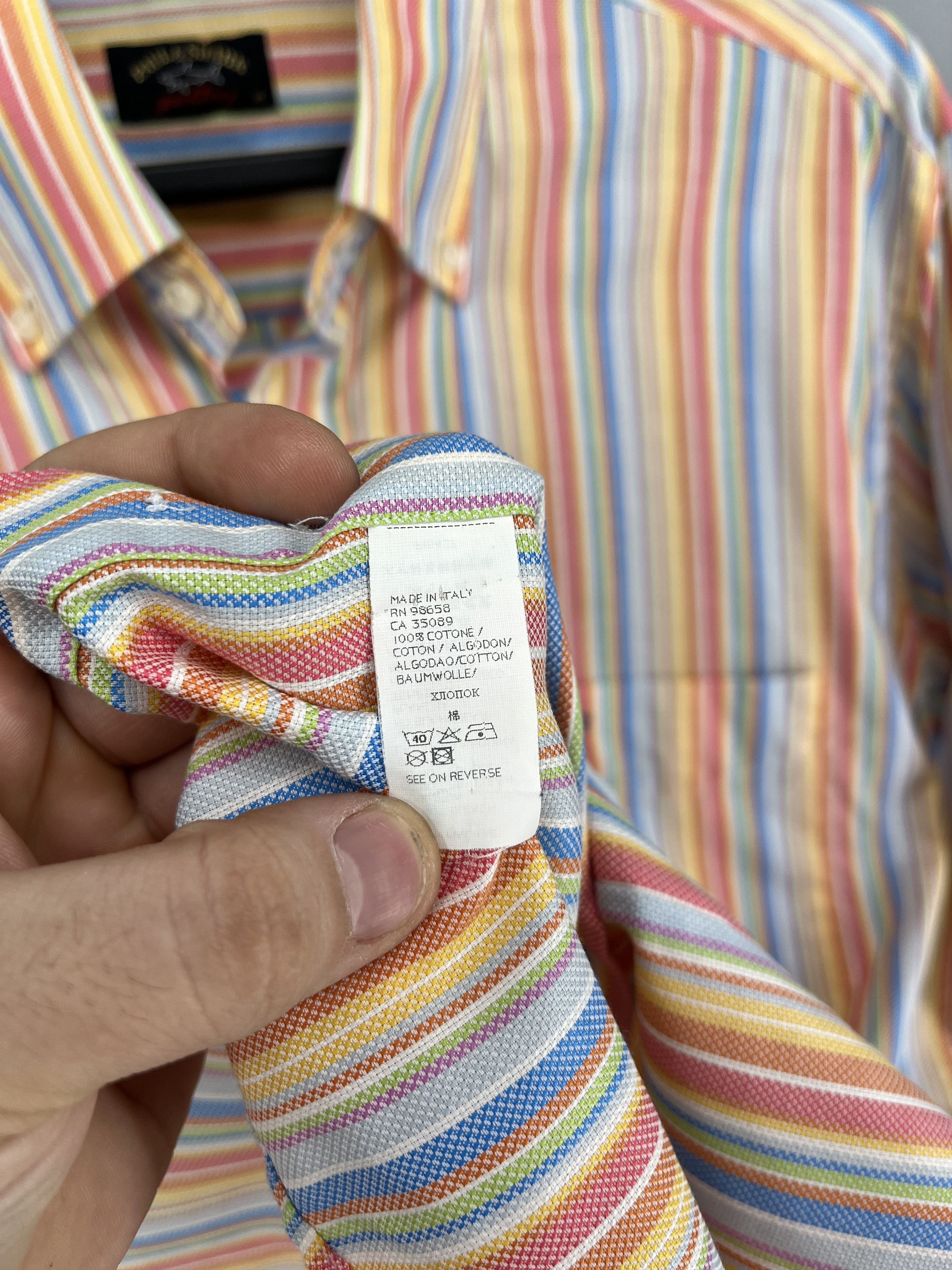 Paul & Shark Paul & Shark Dress Shirt Mens Multicolor Striped Long Size US M / EU 48-50 / 2 - 7 Thumbnail
