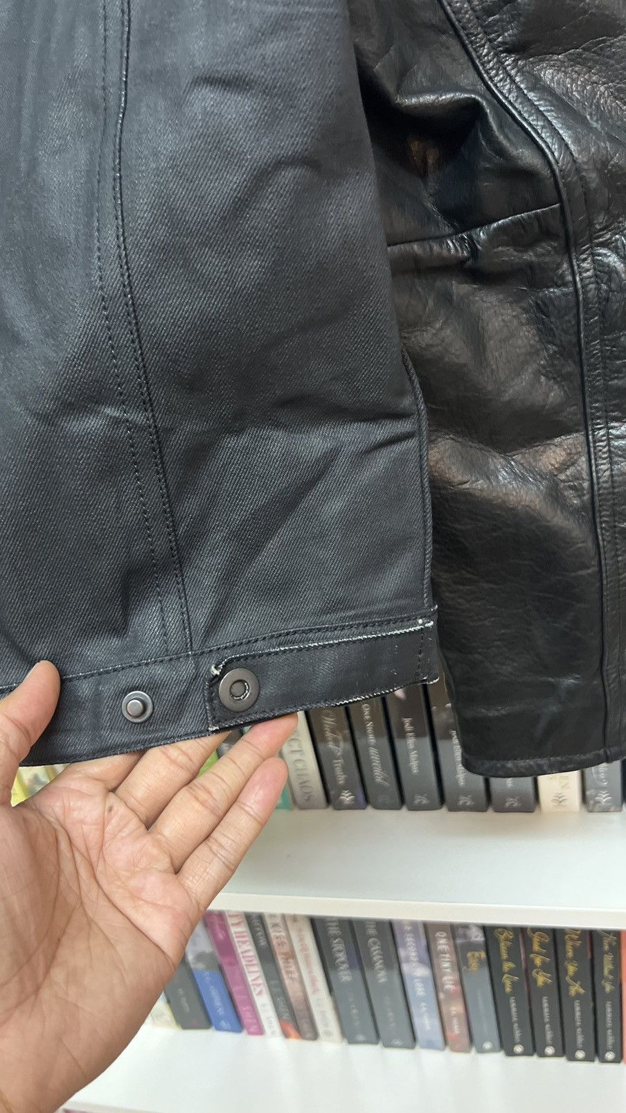 En Noir En Noir X Gap Wax Denim + Leather Jacket Size US S / EU 44-46 / 1 - 11 Thumbnail