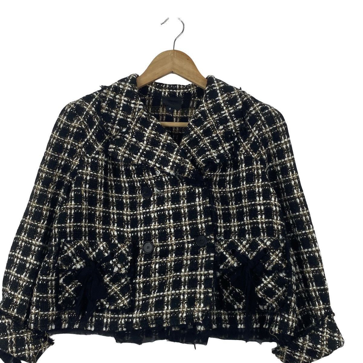 Vintage Vintage JOSEPHINE CHAUS Tweed Cropped Jacket Size S / US 4 / IT 40 - 6 Thumbnail