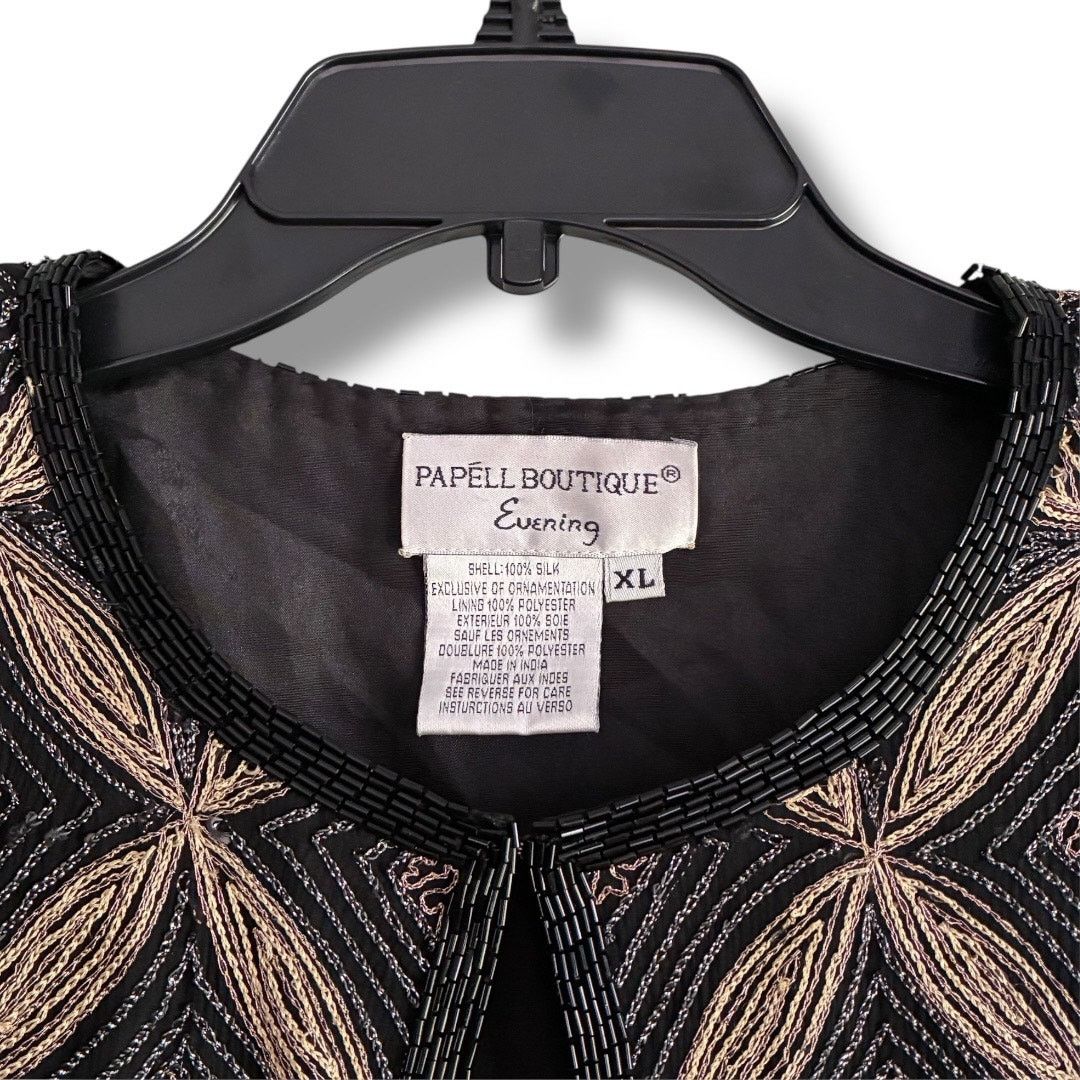 Other Vintage Papell Boutique Evening beaded cardigan jacket Size XL / US 12-14 / IT 48-50 - 7 Thumbnail