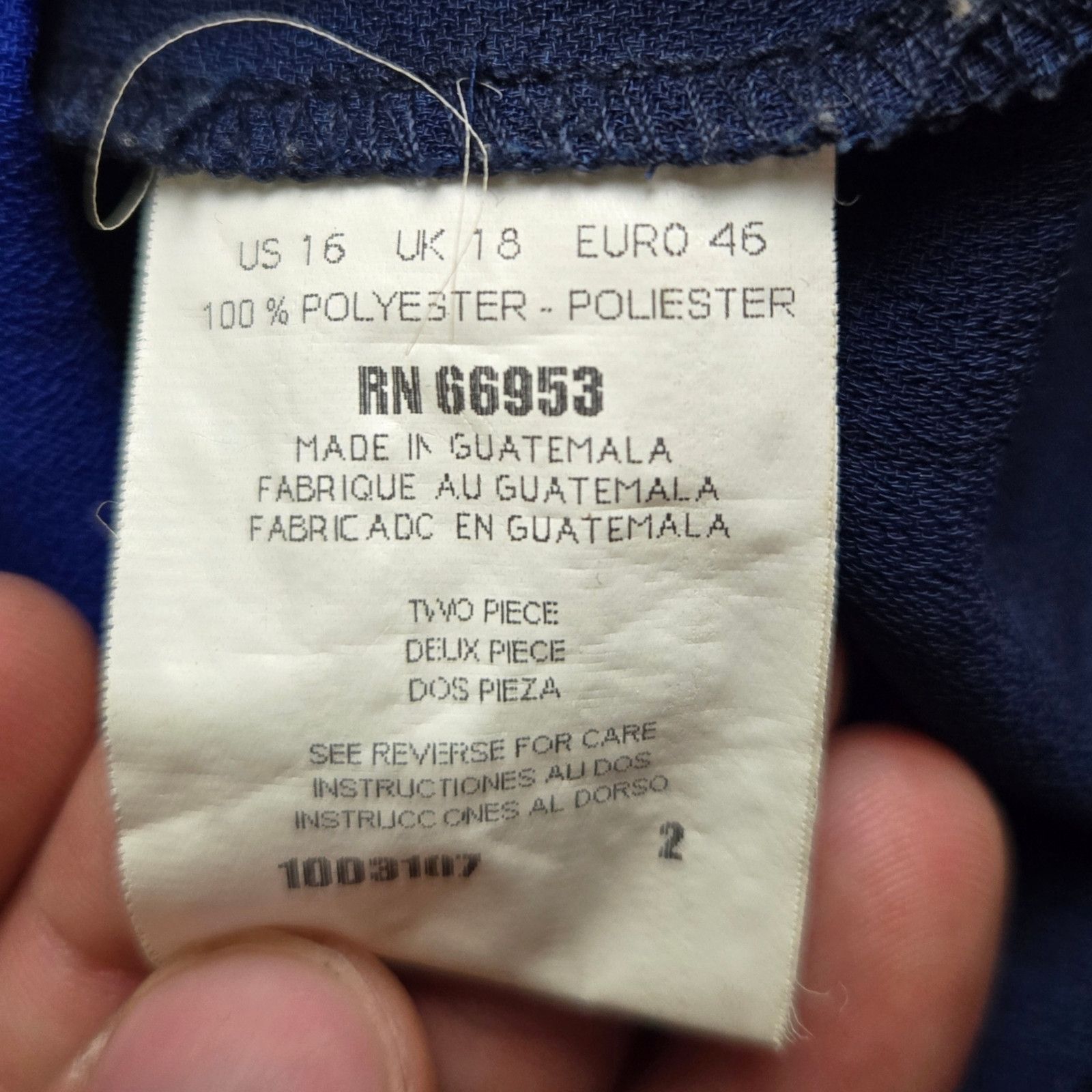 Vintage 80s Vintage Blue Knee Length Skirt Size 16P Size 38" / US 16 / IT 52 - 5 Thumbnail