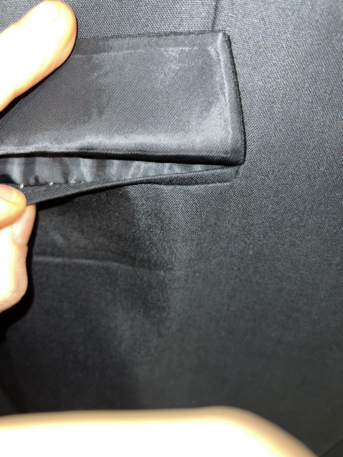 Designer × Mugler × Thierry Mugler Thierry Mugler Black Shiny Virgin Wool Suit Notched Lapel Size 44L - 10 Thumbnail