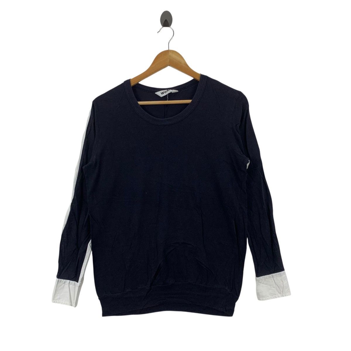 Japanese Brand WE ARE Asymmetric Colour Japanese Brand Long Sleeve Tshirt Size S / US 4 / IT 40 - 1 Thumbnail
