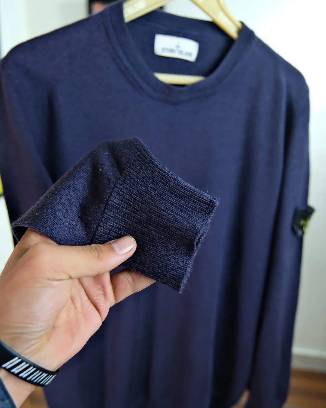 Stone Island × Vintage Y2k Stone Island Tag Blue Sweatshirt Size US M / EU 48-50 / 2 - 8 Thumbnail