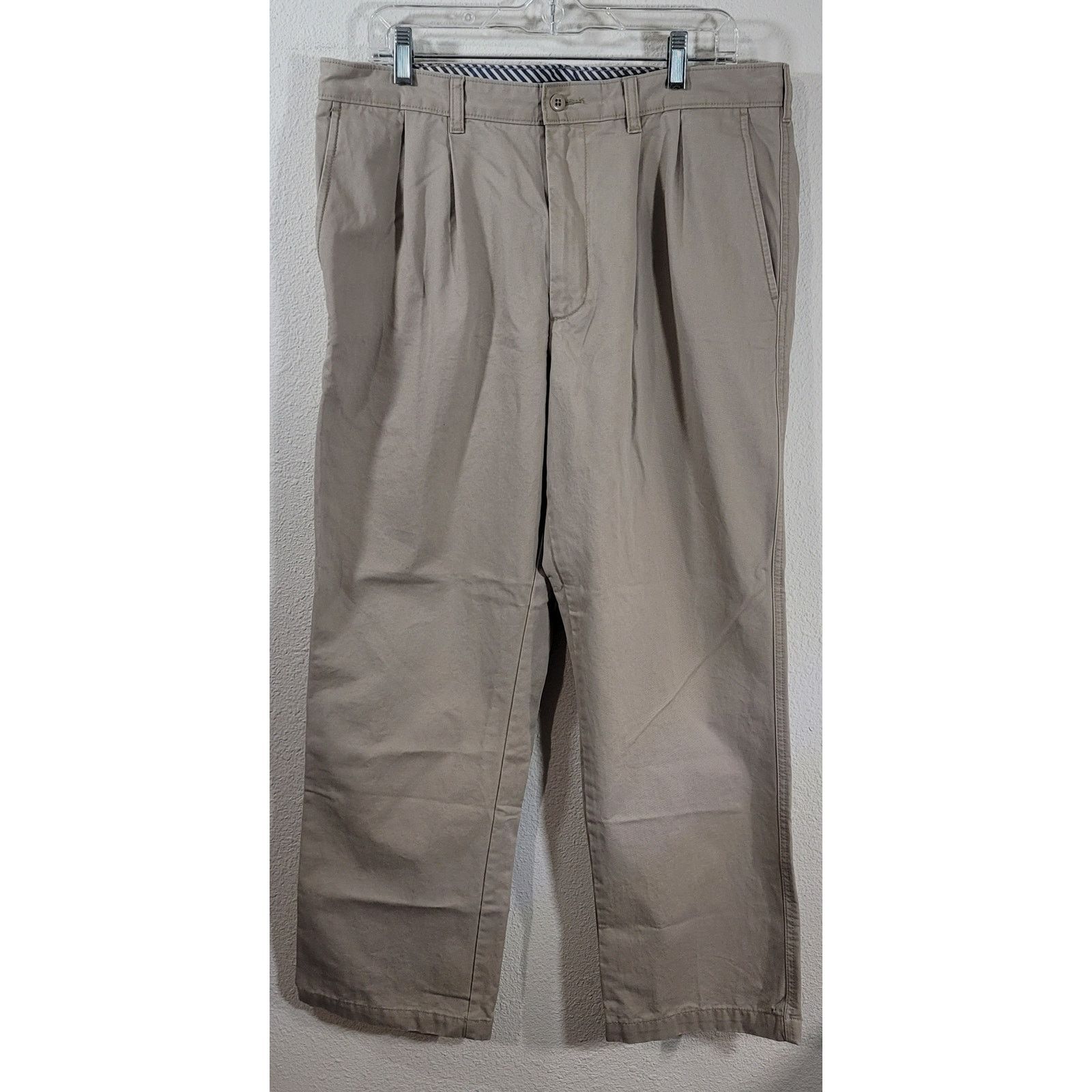 Cremieux Cremieux Tan Pleated Front Men's Chino Pants 36 X 30 Size US 36 / EU 52 - 1 Thumbnail