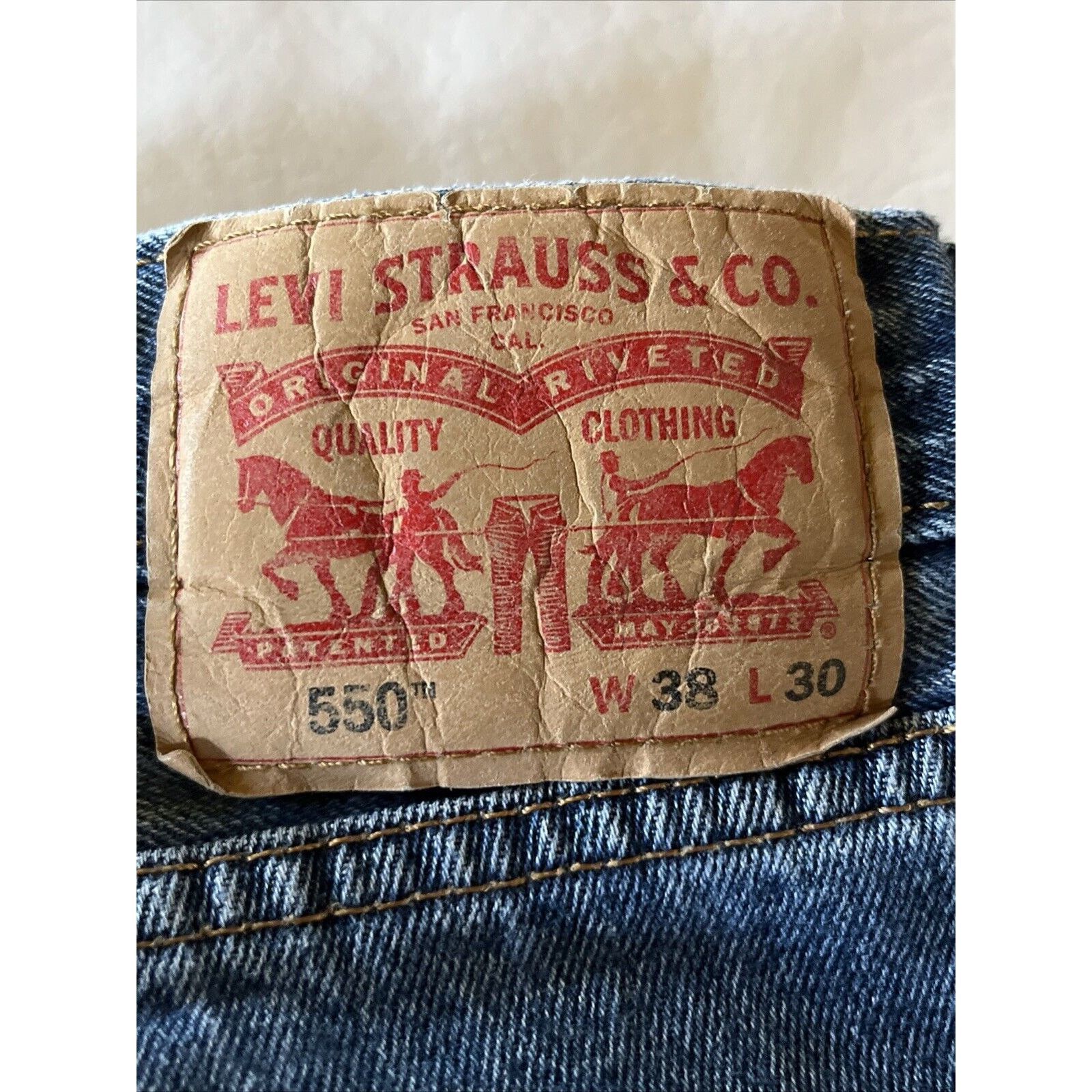 Levi's Levi’s 550 Mens 38x30 Relaxed Fit Med Wash Denim Jeans Blue Size US 38 / EU 54 - 3 Thumbnail
