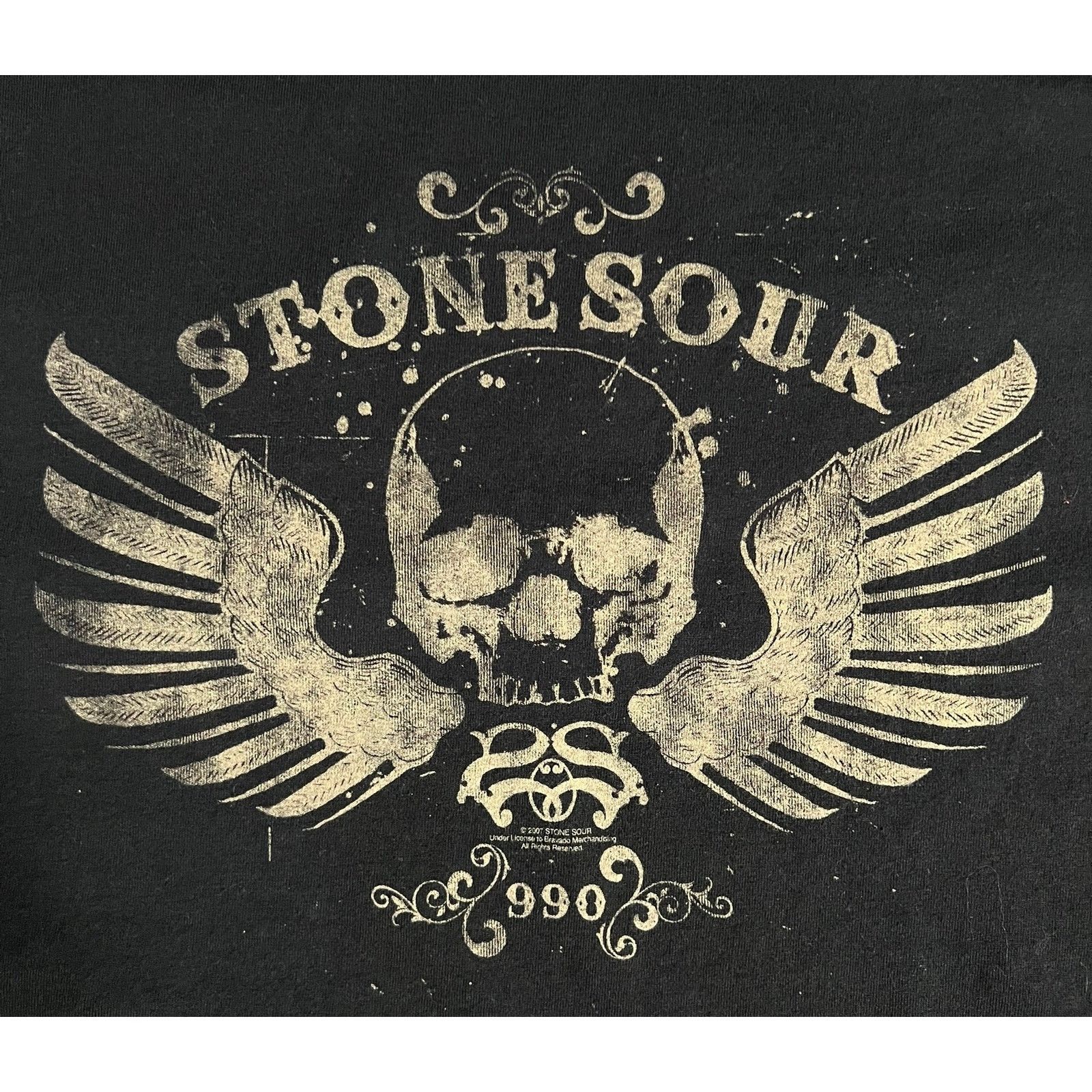 Bravado Vintage 2007 Stone Sour Band Skull Wings T-Shirt 2XL Black Size US XXL / EU 58 / 5 - 3 Thumbnail