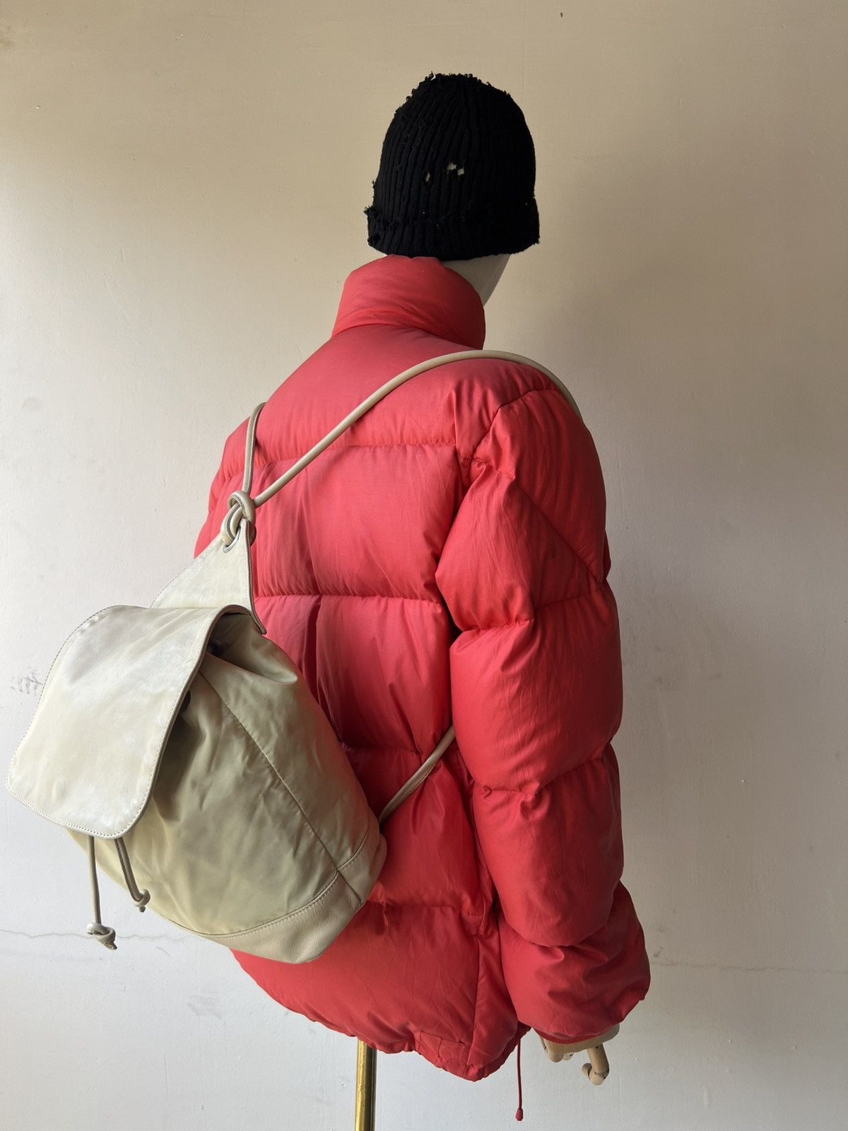 Leather Vintage MaxMara Scratches Patina Leather Nylon Backpack Size ONE SIZE - 6 Thumbnail