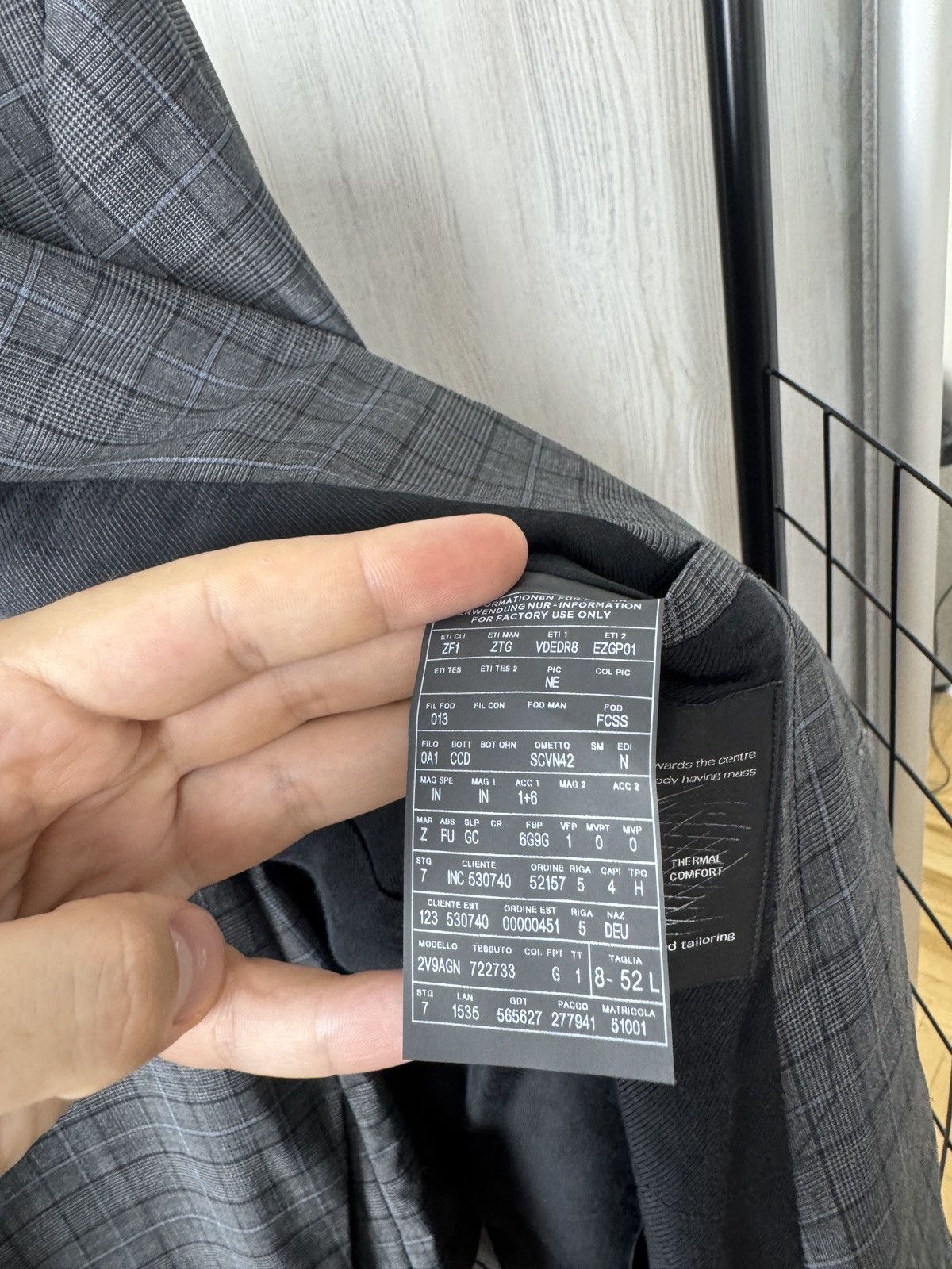 Z Zegna Z Zegna Ermenegildo Zegna wool checkered grey unlined suit Size 42L - 12 Thumbnail