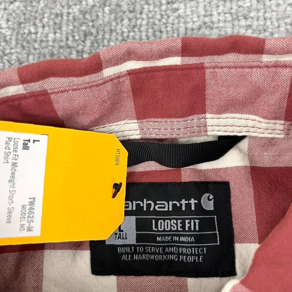 Carhartt VINTAGE Carhartt Men’s Plaid Shirt Short Sleeve Large Tall Cotton Button Up Fall Spring Summer Winter Size US L / EU 52-54 / 3 - 4 Thumbnail