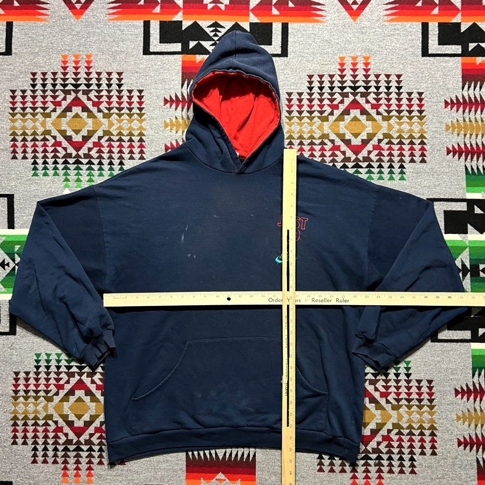 Nike VINTAGE Nike Hoodie Large Blue Just Do It 90s Pullover Mens C6 Size US L / EU 52-54 / 3 - 3 Thumbnail