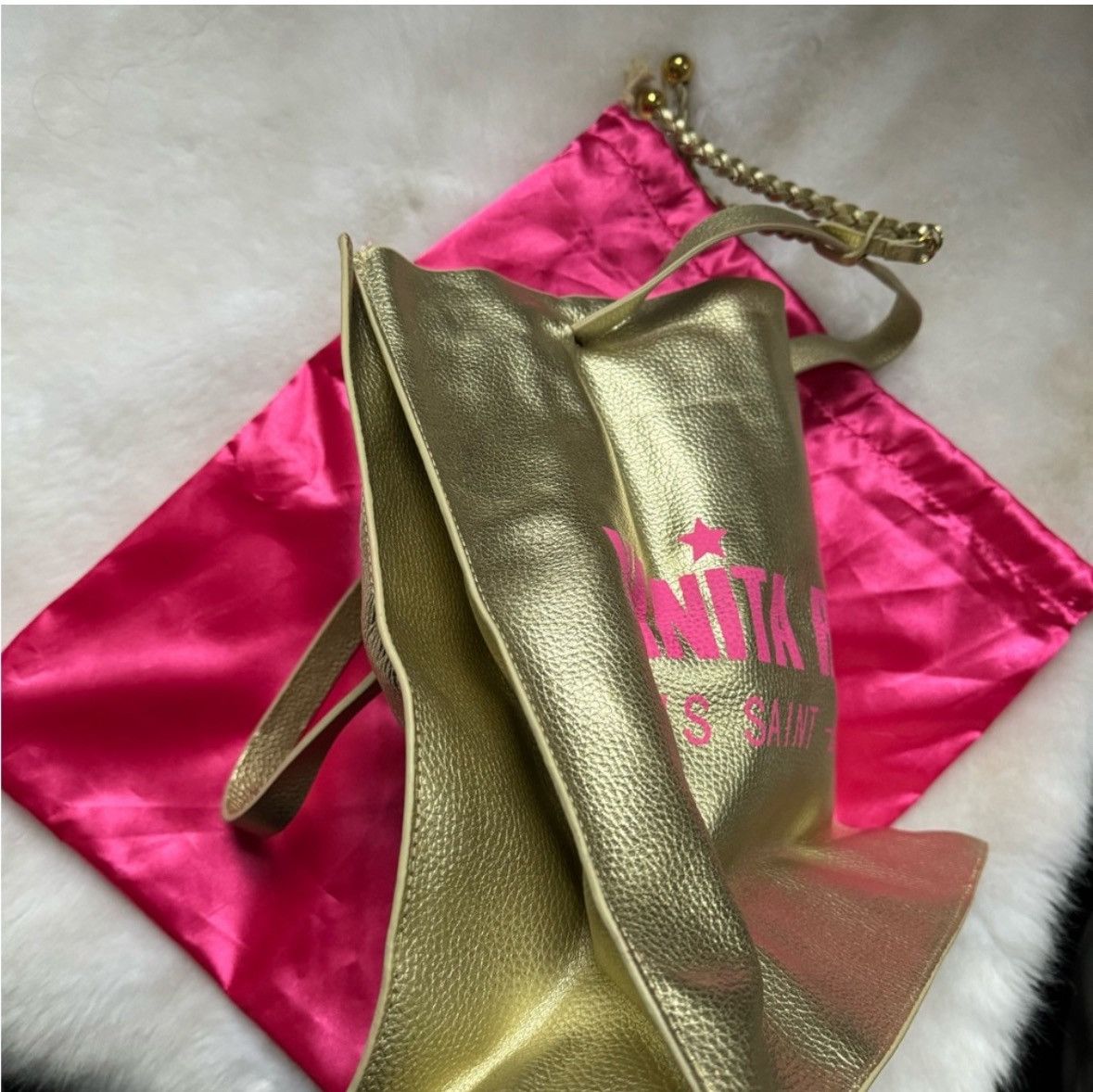 Other Vanita Rosa St Barths Paris Designer Leather Tote Bag- Gold Size ONE SIZE - 2 Thumbnail