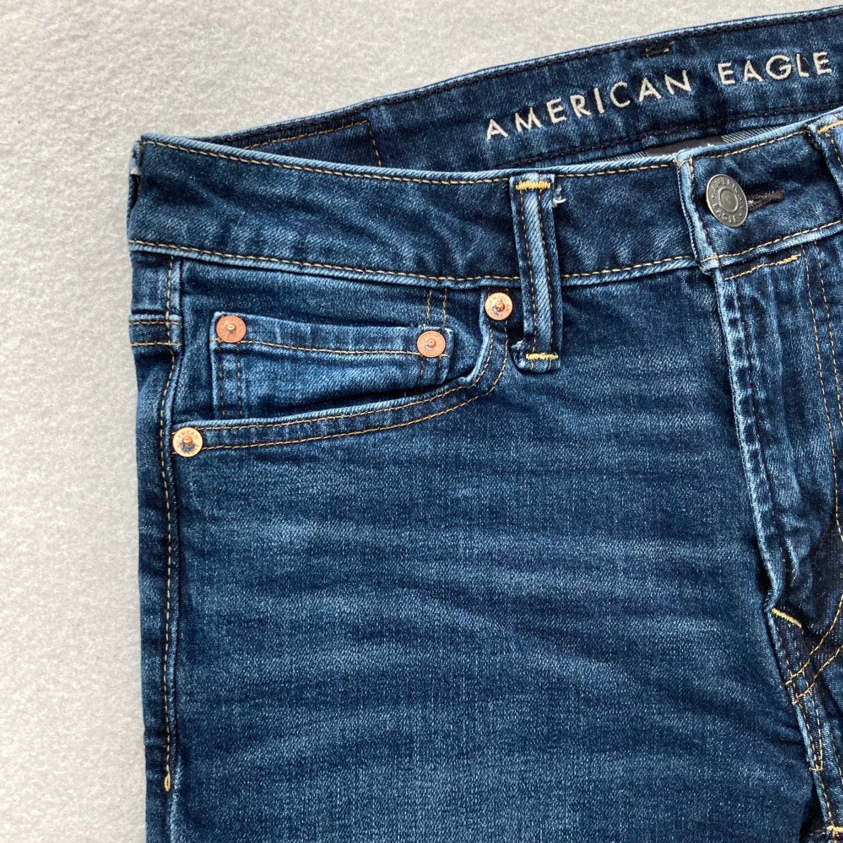 American Eagle Outfitters American Eagle Outfitters Jeans Mens 28x28 Original Straight Dark Wash Blue Stretch Denim Size US 28 / EU 44 - 3 Thumbnail