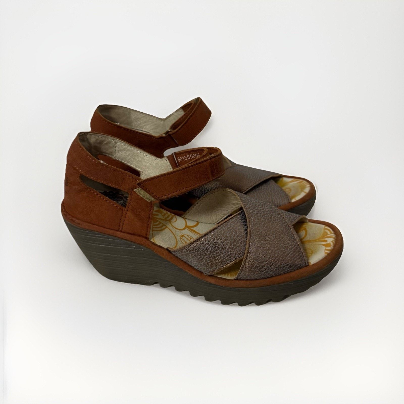 Fly London Fly London Platform Sandals EU 36 Yend Bronze Strappy Wedge Size US 5.5 / IT 35.5 - 1 Thumbnail
