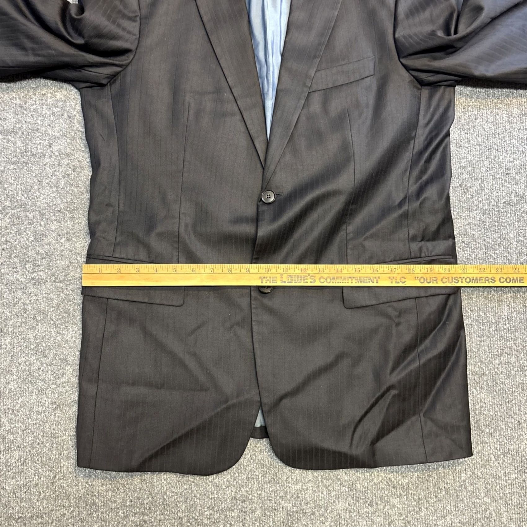 Vintage BOSS Hugo Boss Super 120 Wool Pasolini Movie Suit Set Black Pinstripe 40L 36x32 Size 40R - 6 Thumbnail