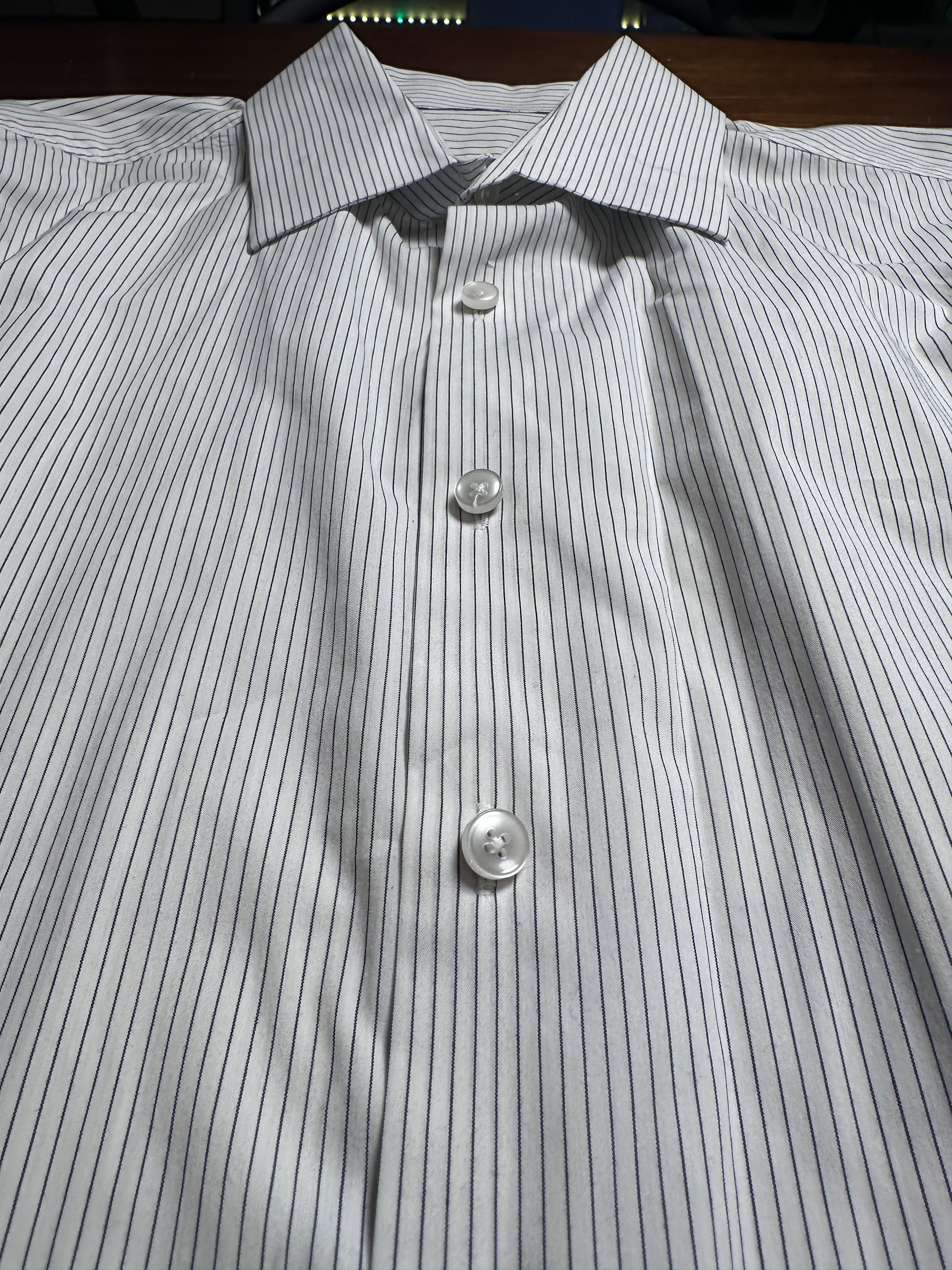 Theory Theory Pinstripe Dress Shirt White XXL Never Worn Size US XXL / EU 58 / 5 - 6 Thumbnail