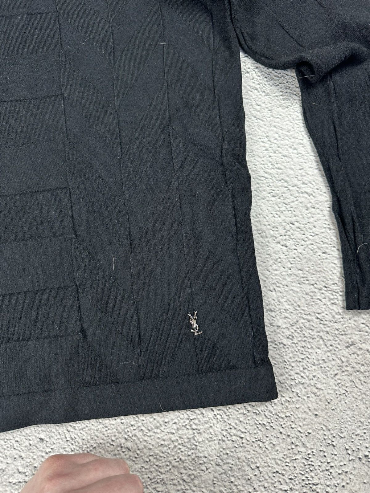 Yves Saint Laurent VTG Yves Saint Lauren YSL Ribbed Sweater Patchwork Striped Size L / US 10 / IT 46 - 5 Thumbnail