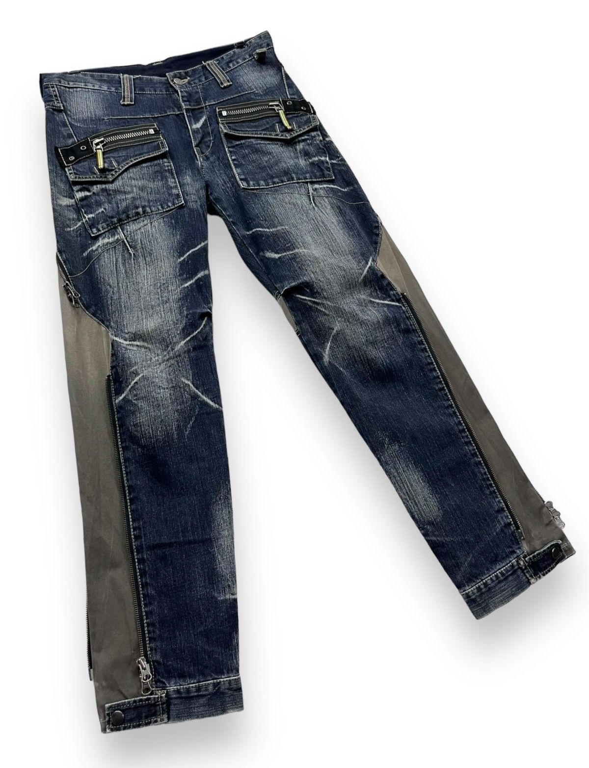 PPFM 🔥FYE🔥PPFM Punk MultiZipper Hybrid Denim Bush Pants Size US 30 / EU 46 - 6 Thumbnail