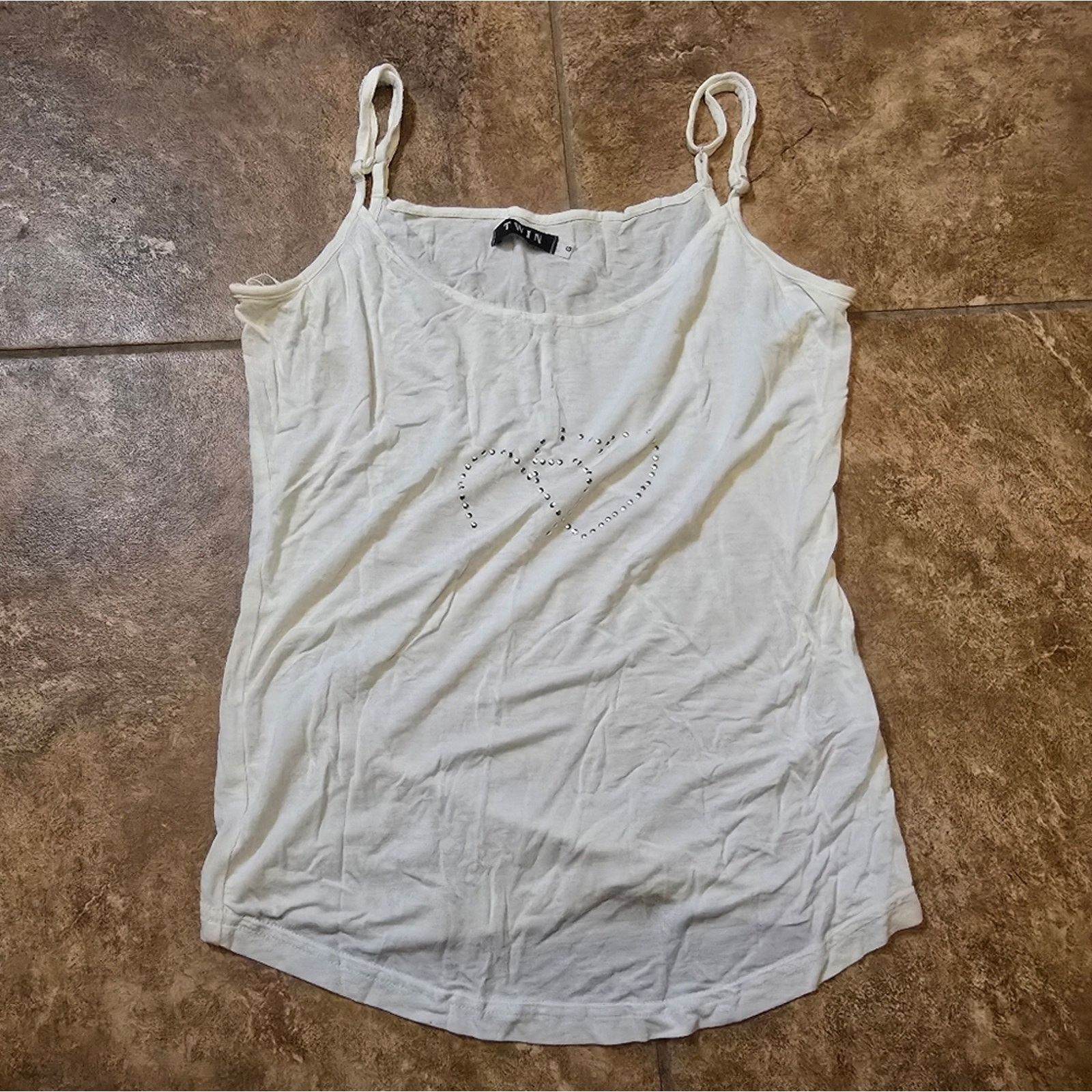 Other White Doubled Heart | TWIN | Tank Size L / US 10 / IT 46 - 1 Thumbnail
