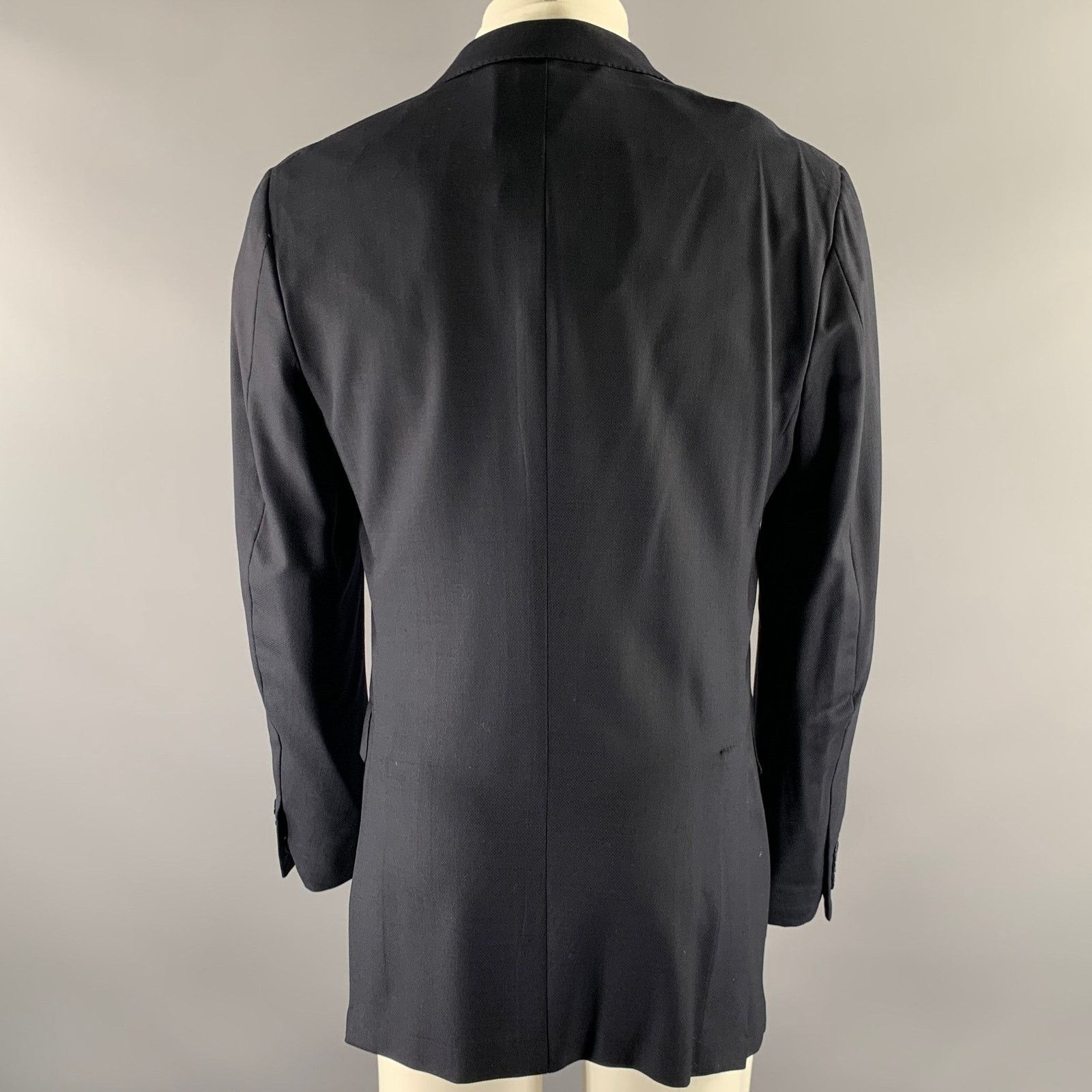 Ermenegildo Zegna ERMENEGILDO ZEGNA Size 42 Navy Wool Notch Lapel Sport Coat Size 42L - 4 Thumbnail