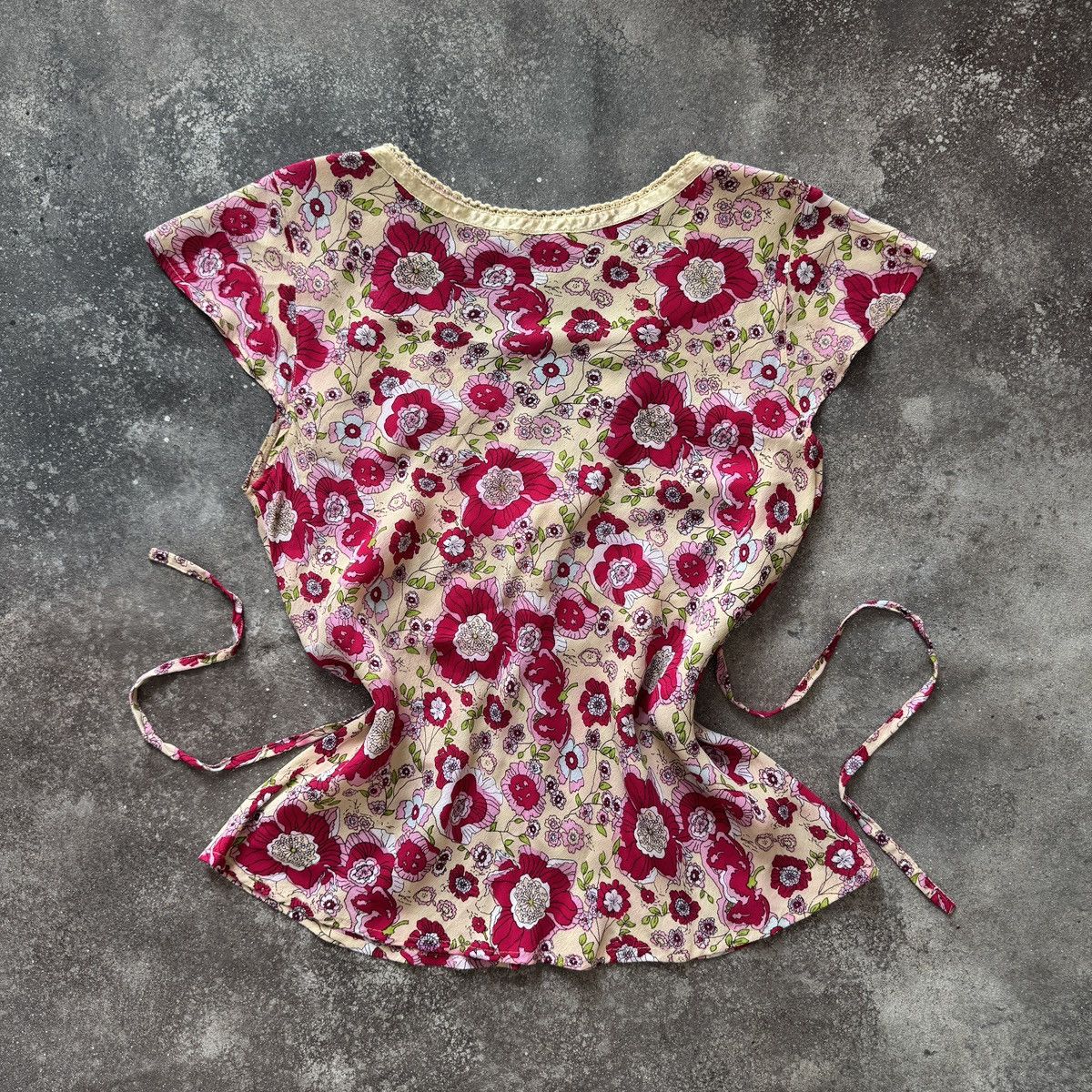 Hysteric Glamour 2000’s Aesthetic Vintage Y2K Boho Floral Babydoll Blouse Top Size L / US 10 / IT 46 - 7 Thumbnail