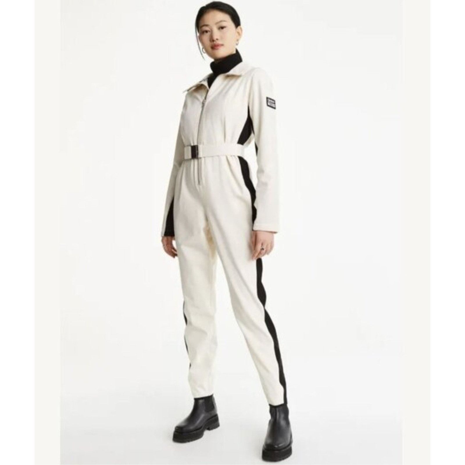 DKNY DKNY Insulated Furs One-Piece Ski Snowbib Suit Winter Belted Size L / US 10 / IT 46 - 1 Thumbnail