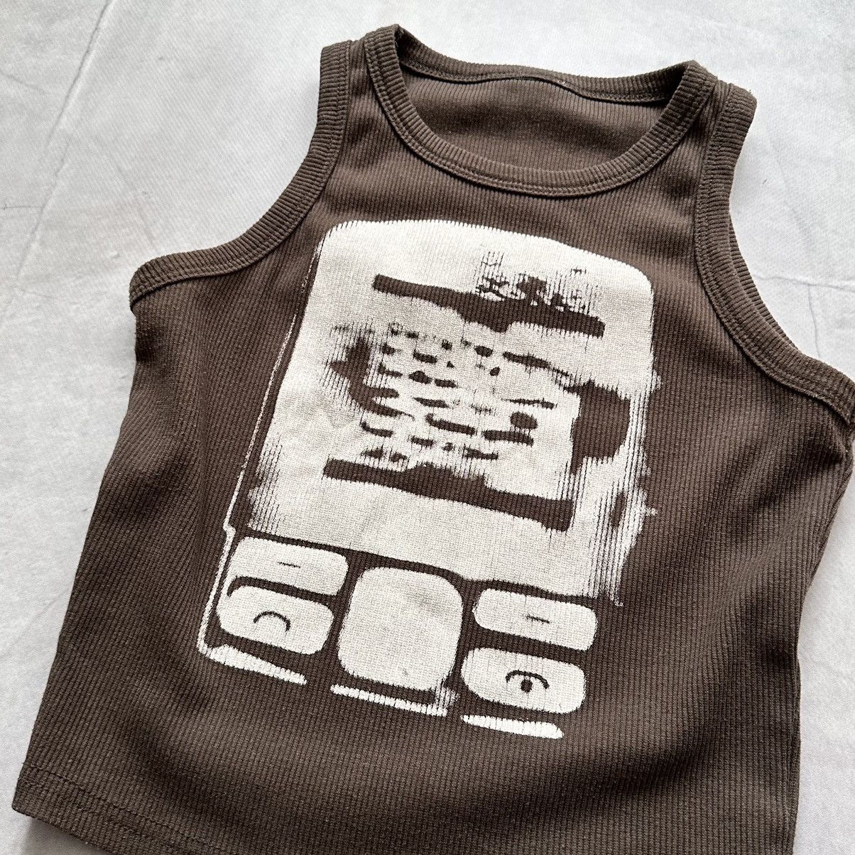 Hysteric Glamour Y2K Phone Graphic Retro Nokia Vintage Ribbed Tank Top Size S / US 4 / IT 40 - 2 Thumbnail