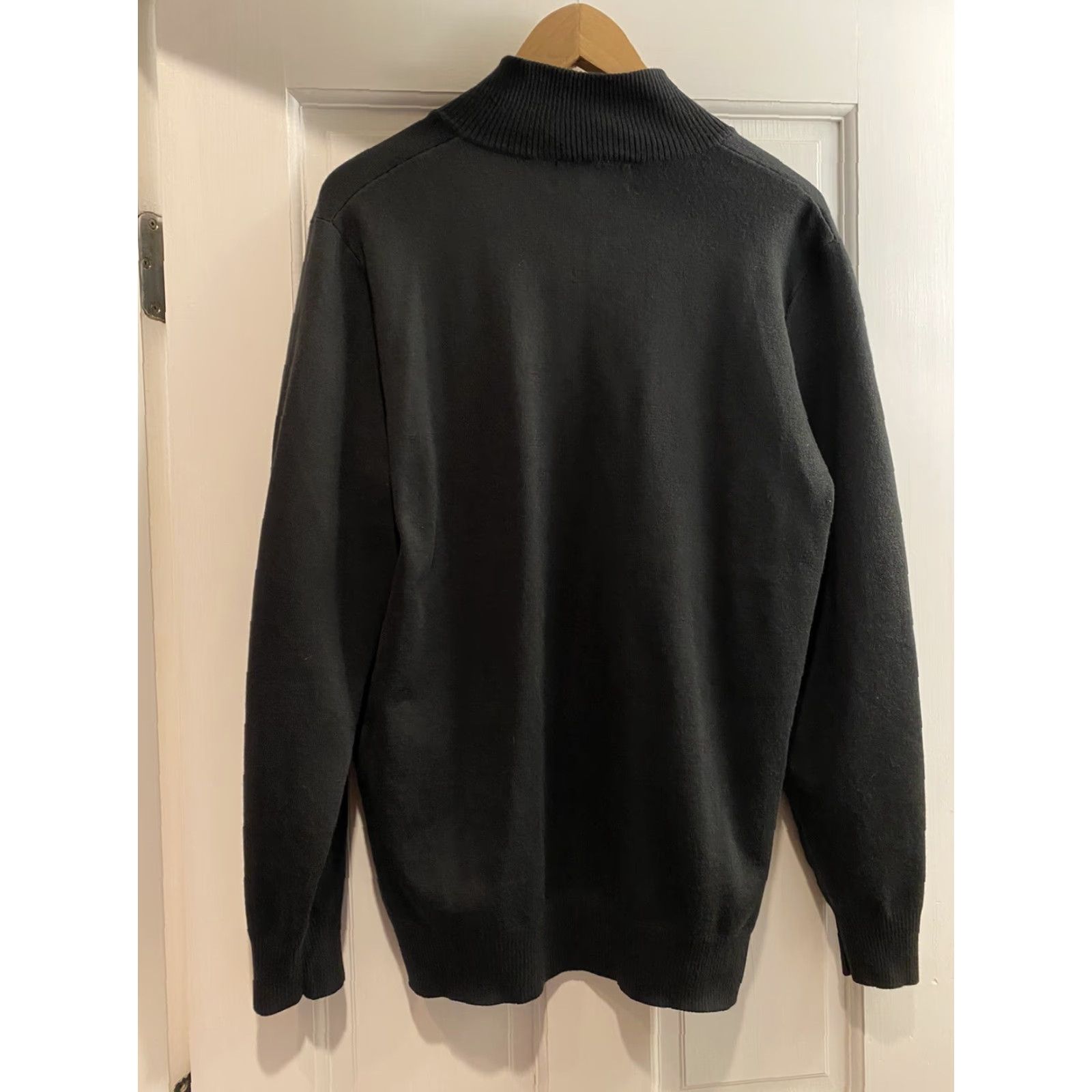 Lands' End VINTAGE Lands' End Zip Sweater Jacket Mens Medium Black Acrylic Blend Zip with Tags Colwen Hotels Outfitters Size US M / EU 48-50 / 2 - 2 Thumbnail
