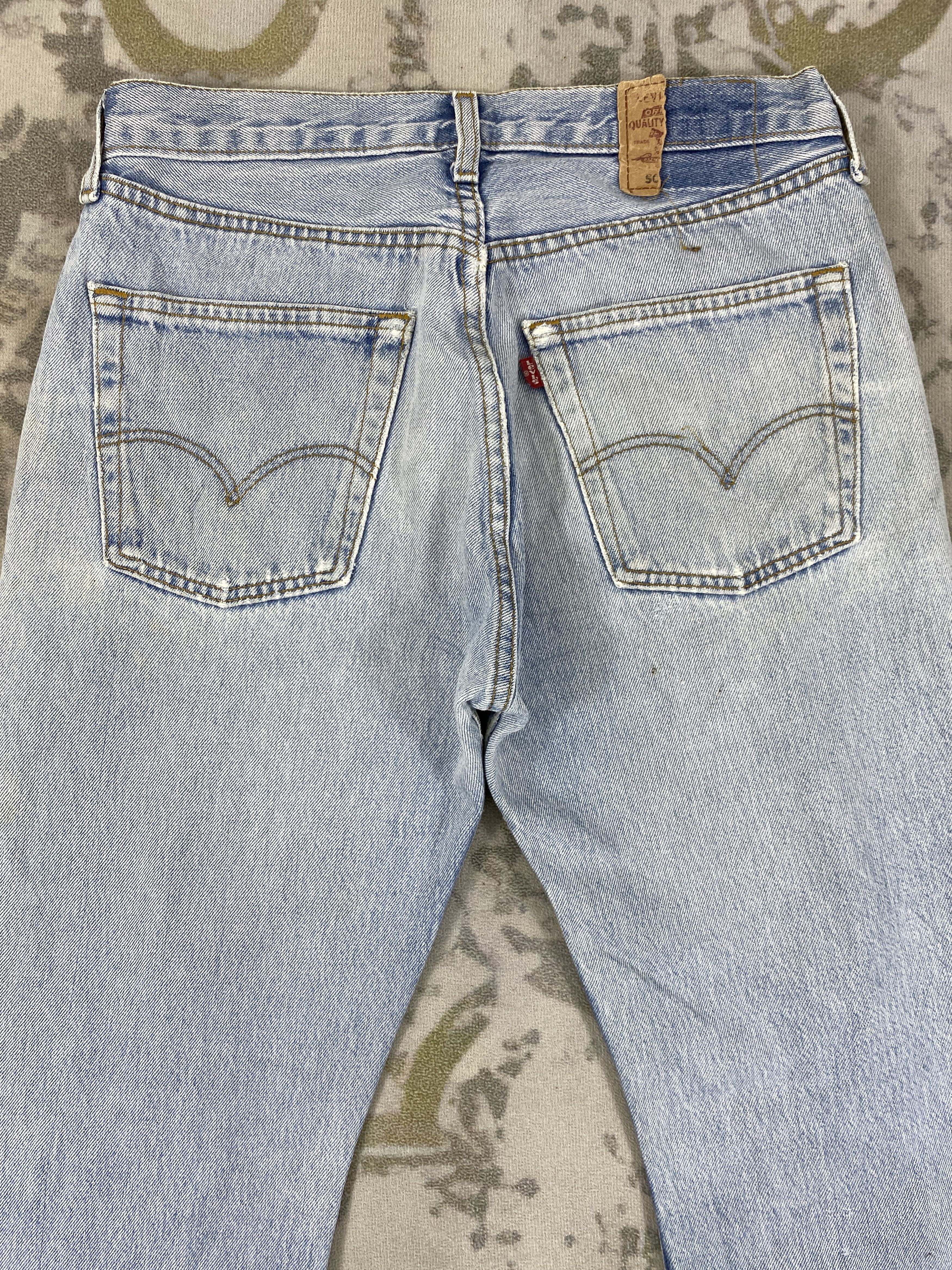 Levi's Distressed Blue Vintage Levi's 501 Jeans 31x31.5 - JN3584 Size US 31 - 4 Thumbnail