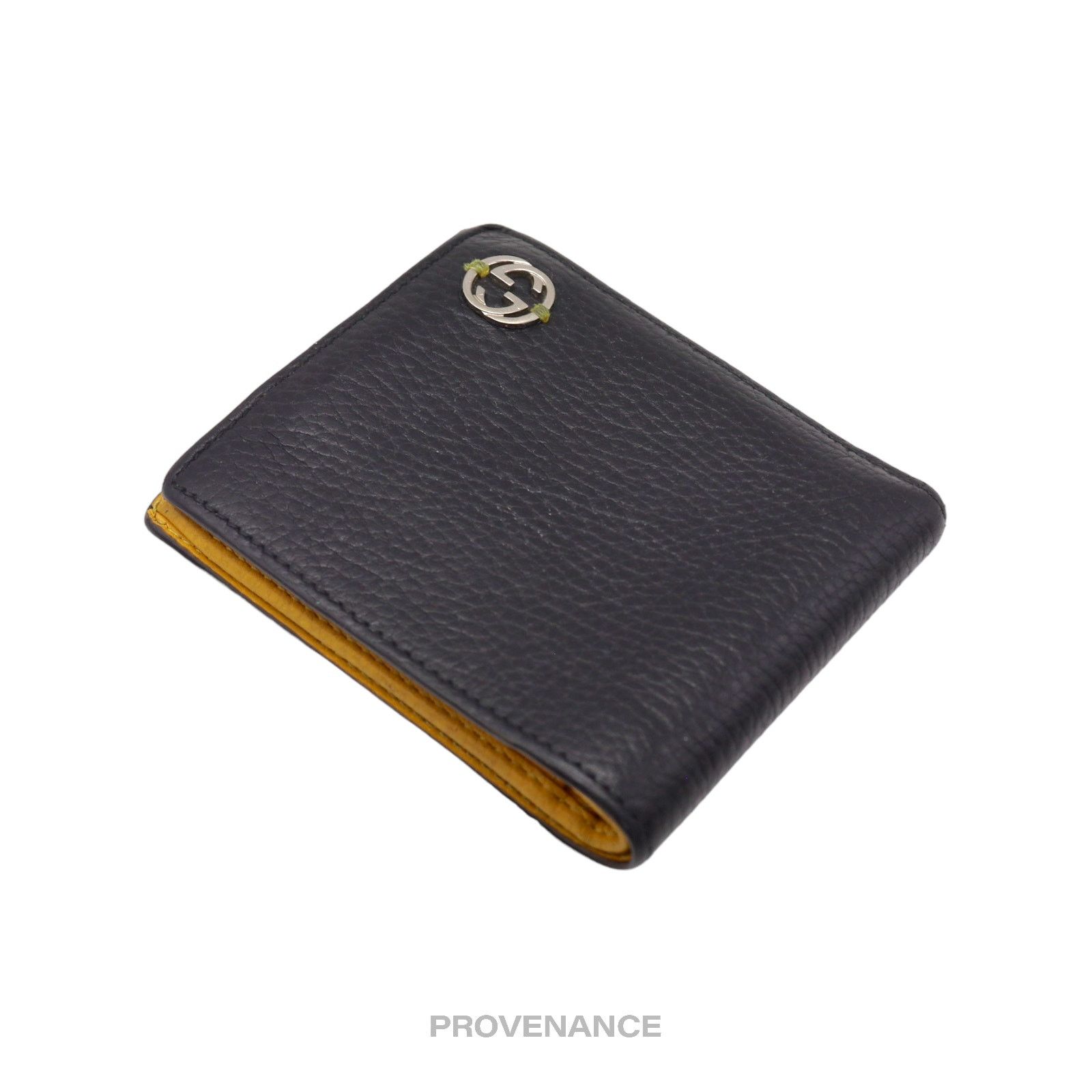 Gucci 🔴 Gucci GG Logo Bifold Wallet - Black Yellow Leather Size ONE SIZE - 7 Thumbnail