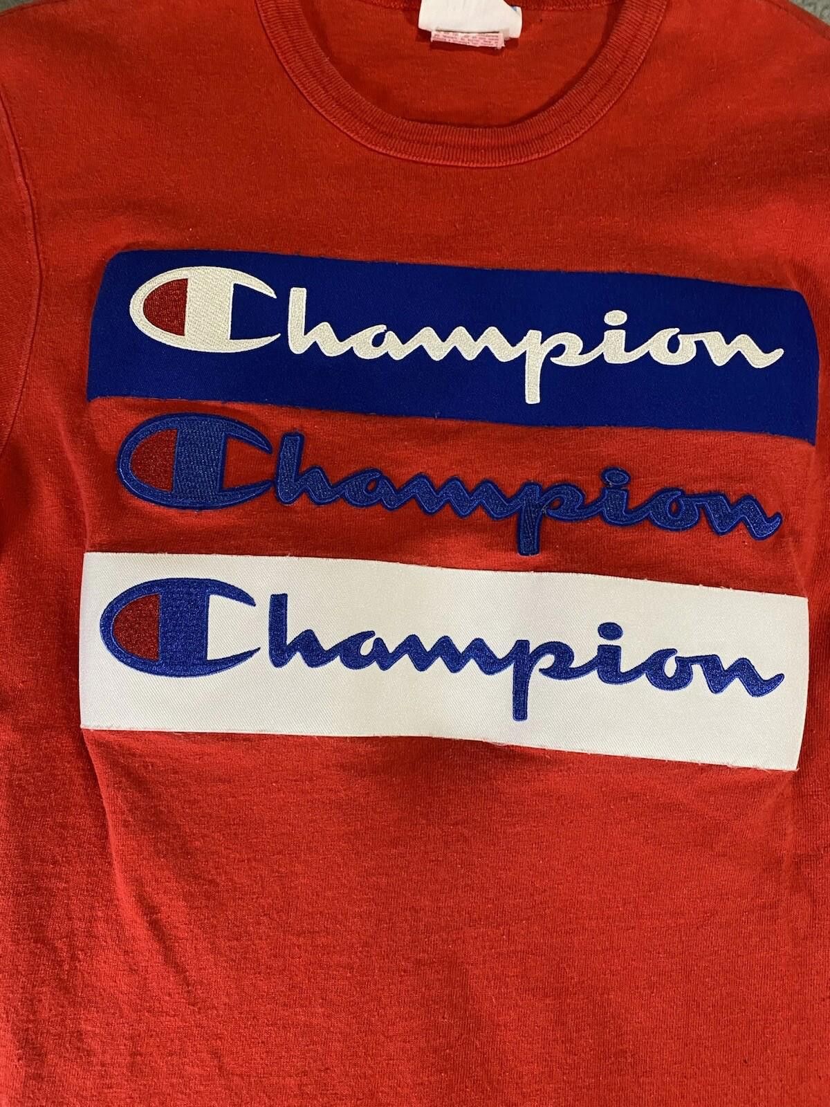 Champion Men Shirt Small Red Embroider Patch 90s y2k Champion Size US S / EU 44-46 / 1 - 1 Thumbnail