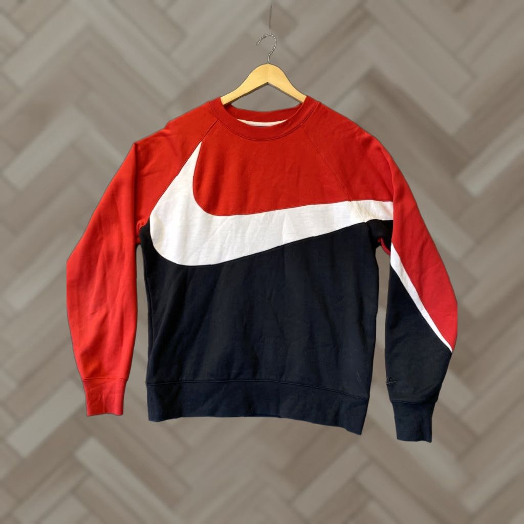 VINTAGE Nike Crewneck Sweatshirt Men Medium Red Colorful 90s Big