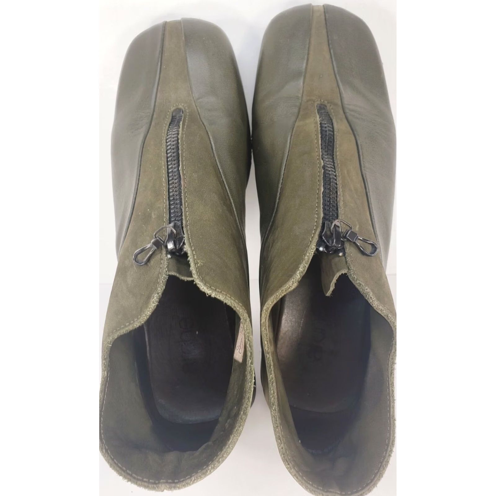 Vintage Arche France Women’s 5-5.5 36E Green Leather & Suede Bootie Ankle Boots Size US 5.5 / IT 35.5 - 7 Thumbnail