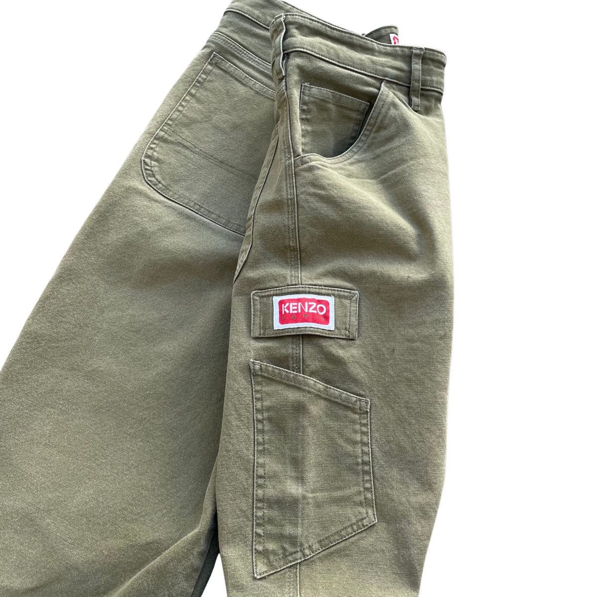 Designer × Kenzo Kenzo Paris Green Cargo Carpenter Pants Size 33 Size US 33 - 7 Thumbnail