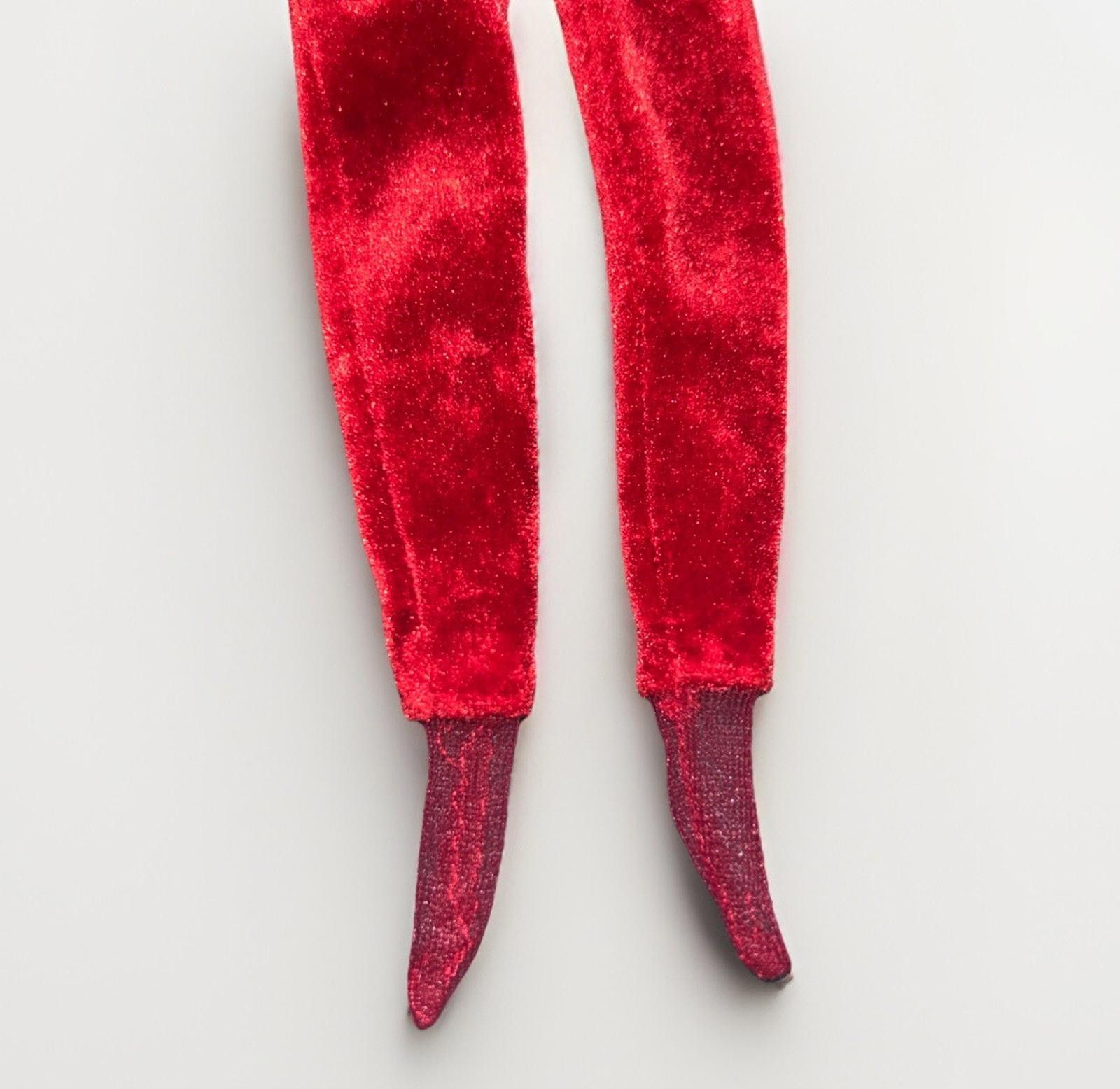 Designer Barbie Vtg 1998 Velvet Burgundy Jumpsuit w/Attatched Socks Size ONE SIZE - 3 Thumbnail