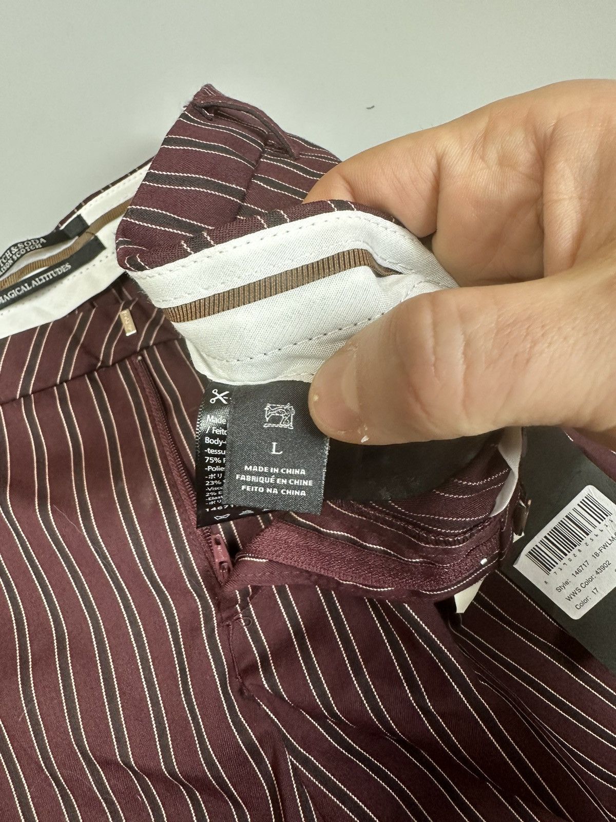 Maison Scotch × Scotch & Soda Office style Red striped pants with belt Maison Scotch Size 28" / US 6 / IT 42 - 6 Thumbnail