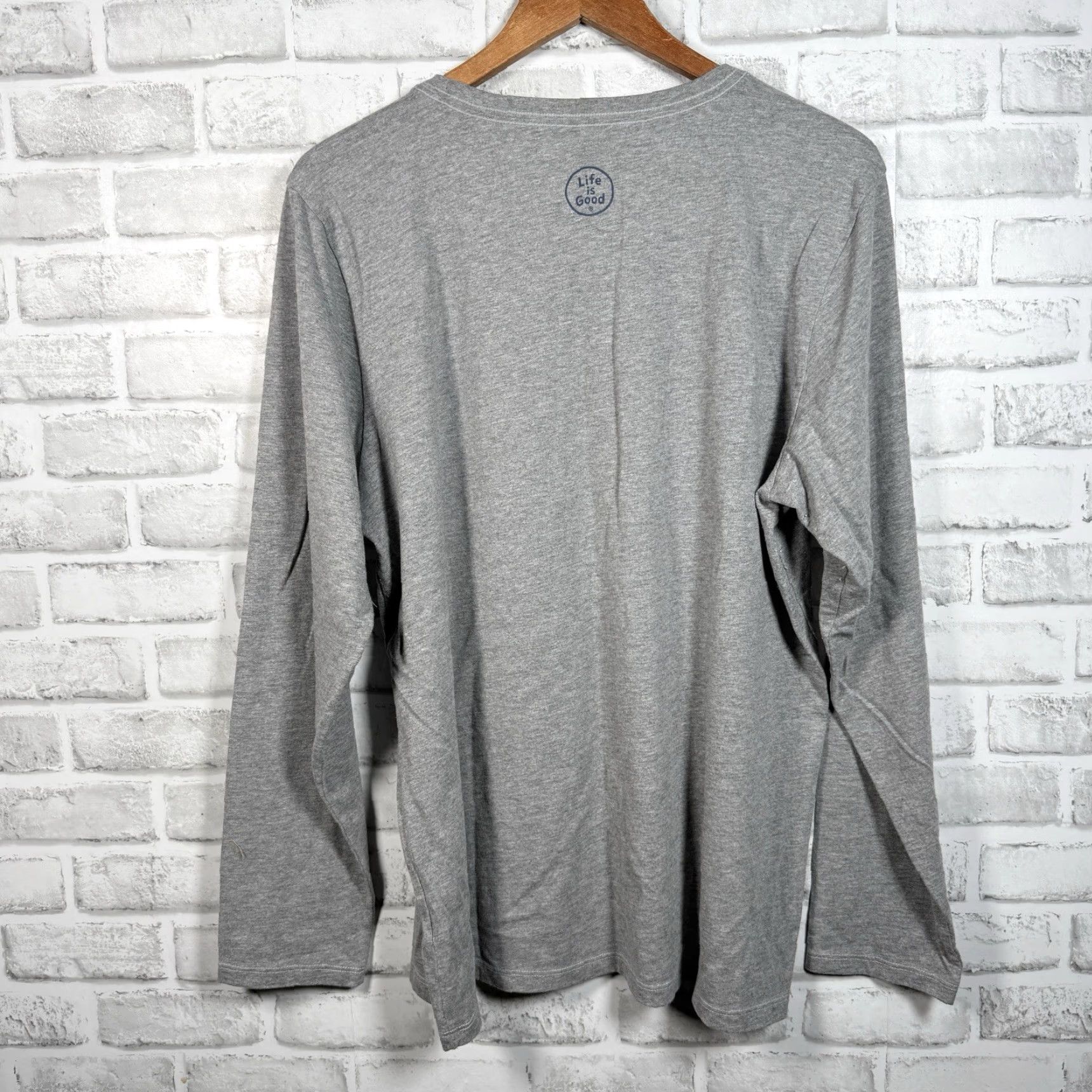 Life is Good Life is Good Shirt Adult XL Gray Graphic Long Sleeve Mens Size US XL / EU 56 / 4 - 5 Thumbnail
