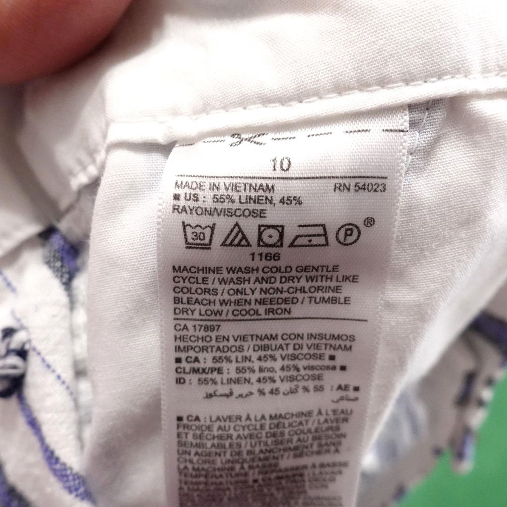 Old Navy Old Navy Chino Shorts Womens Size 10 White Striped Linen Blend Size 32" / US 10 / IT 46 - 5 Thumbnail