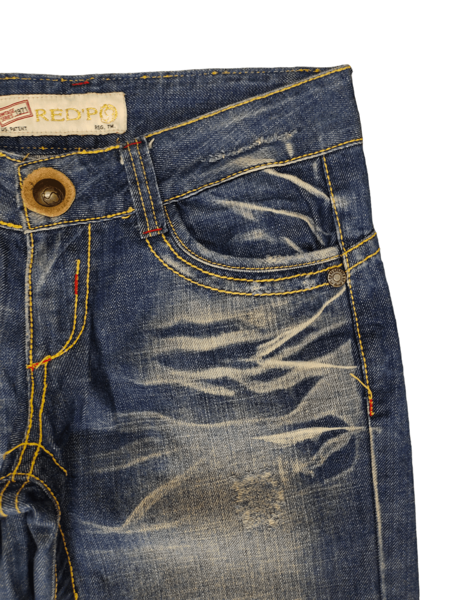 If Six Was Nine Flare Baggy Jean Red Pepper Distres Faded Low Rise Boot Cut Size US 29 - 3 Thumbnail