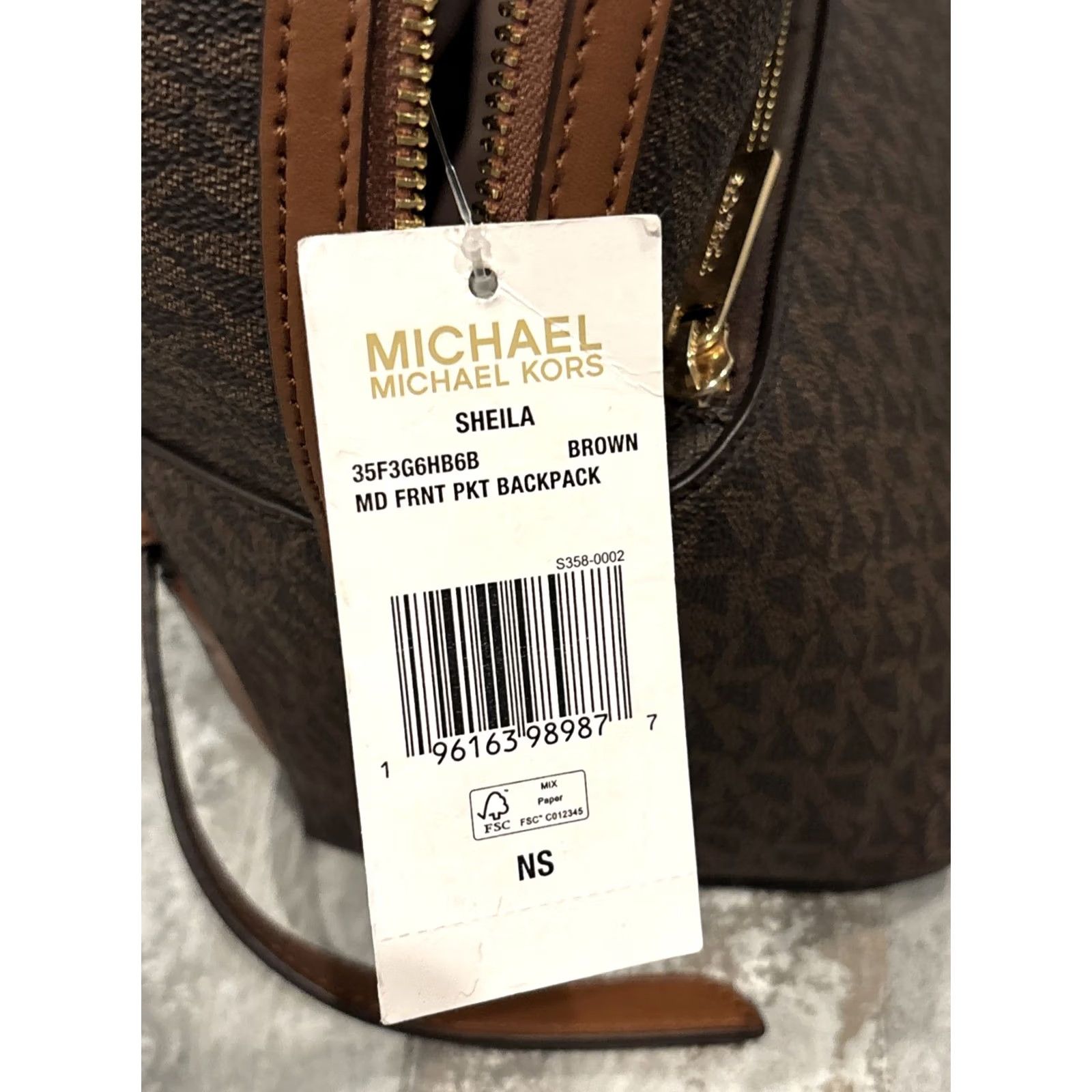 Michael Kors Michael Kors Backpack Medium Brown MK Logo SHIELA NWT NEW BAG PURSE OG Size ONE SIZE - 2 Thumbnail