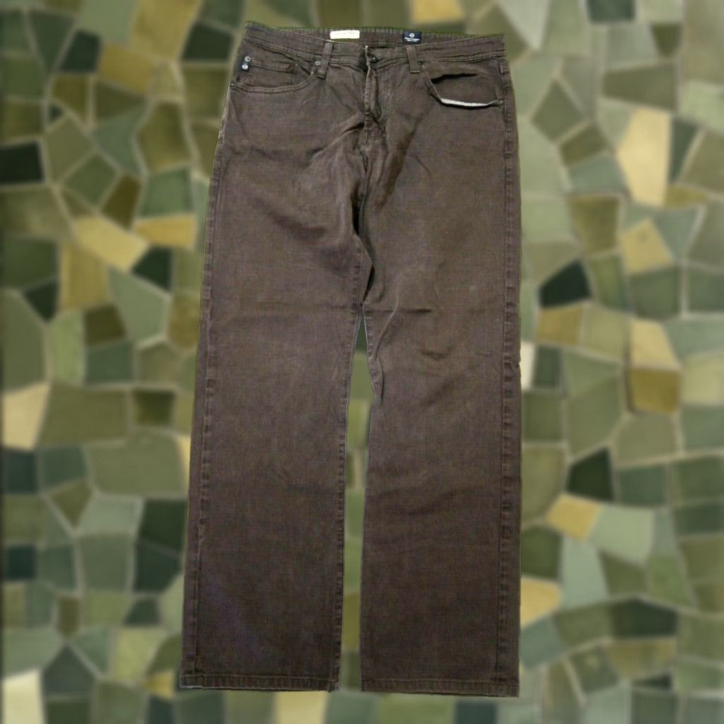 Vintage AG Adriano Goldschmied The Protege Straight Leg Brown Cotton Stretch Pant Men 34X31 Size US 34 / EU 50 - 1 Thumbnail