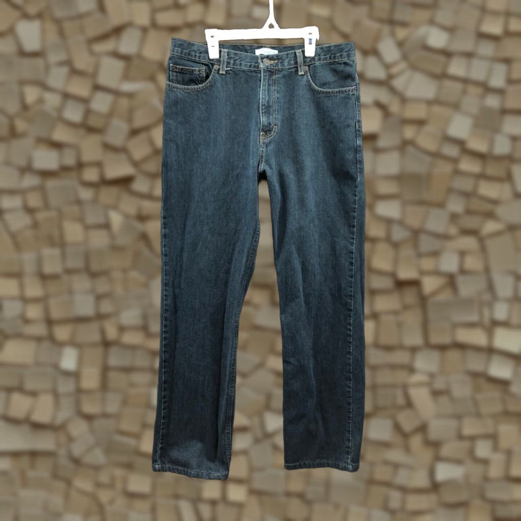 Canon Alex Cannon Jeans Mens 33x32 Straight Leg Mid Rise Dark Wash Blue Denim Pants Size US 33 - 1 Thumbnail