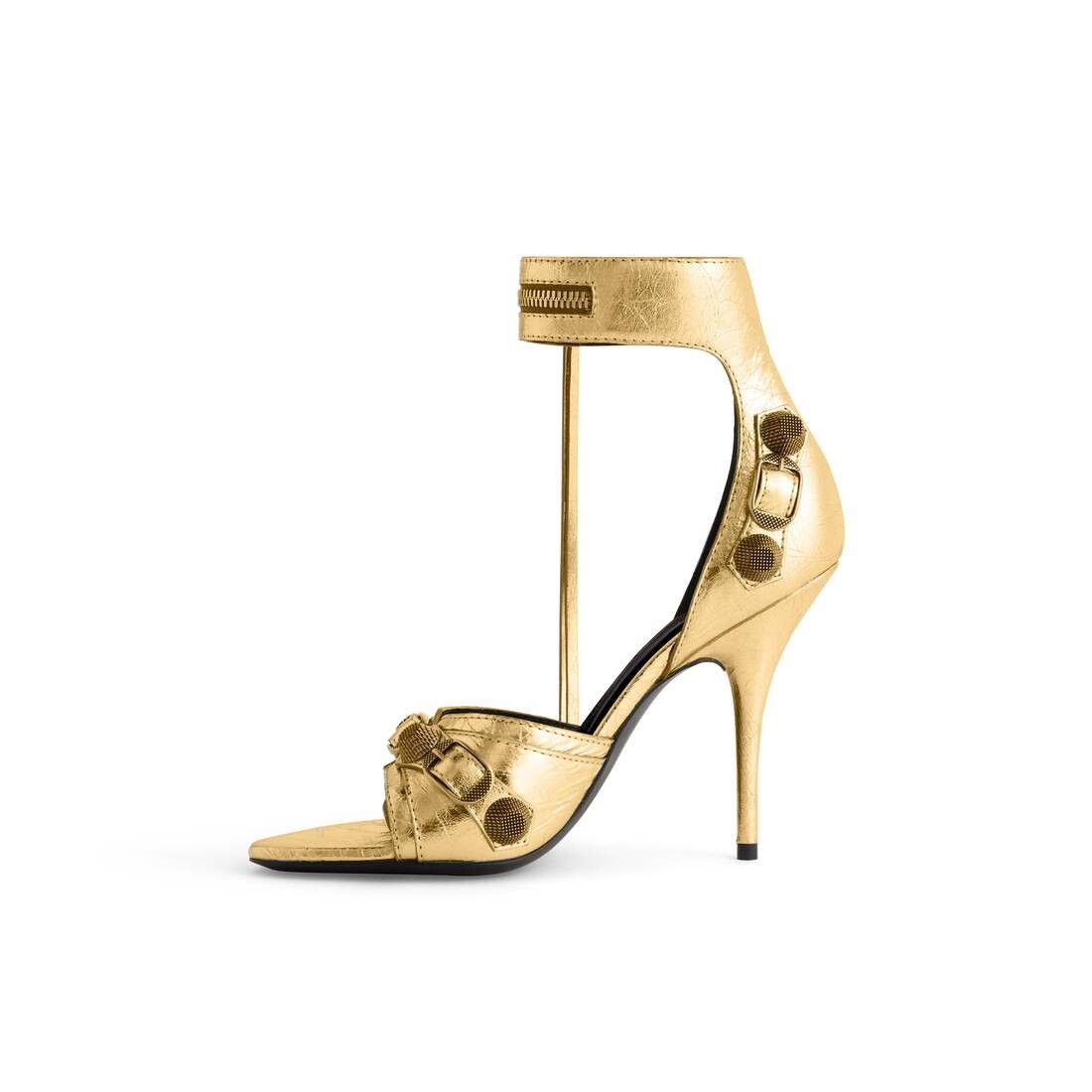 Balenciaga o1w1db10625 Cagole 110mm Sandals Metallized in Gold Size US 7.5 / IT 37.5 - 3 Thumbnail