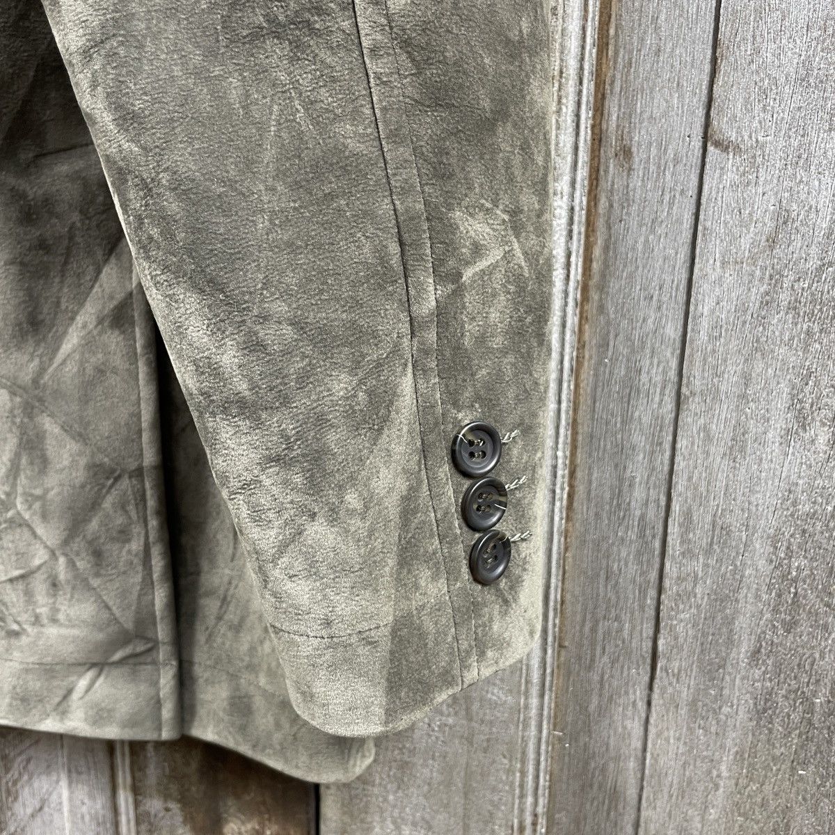 Japanese Brand × Vintage Vintage Japanese Brand Mud Green Leather Coat Size US M / EU 48-50 / 2 - 6 Thumbnail